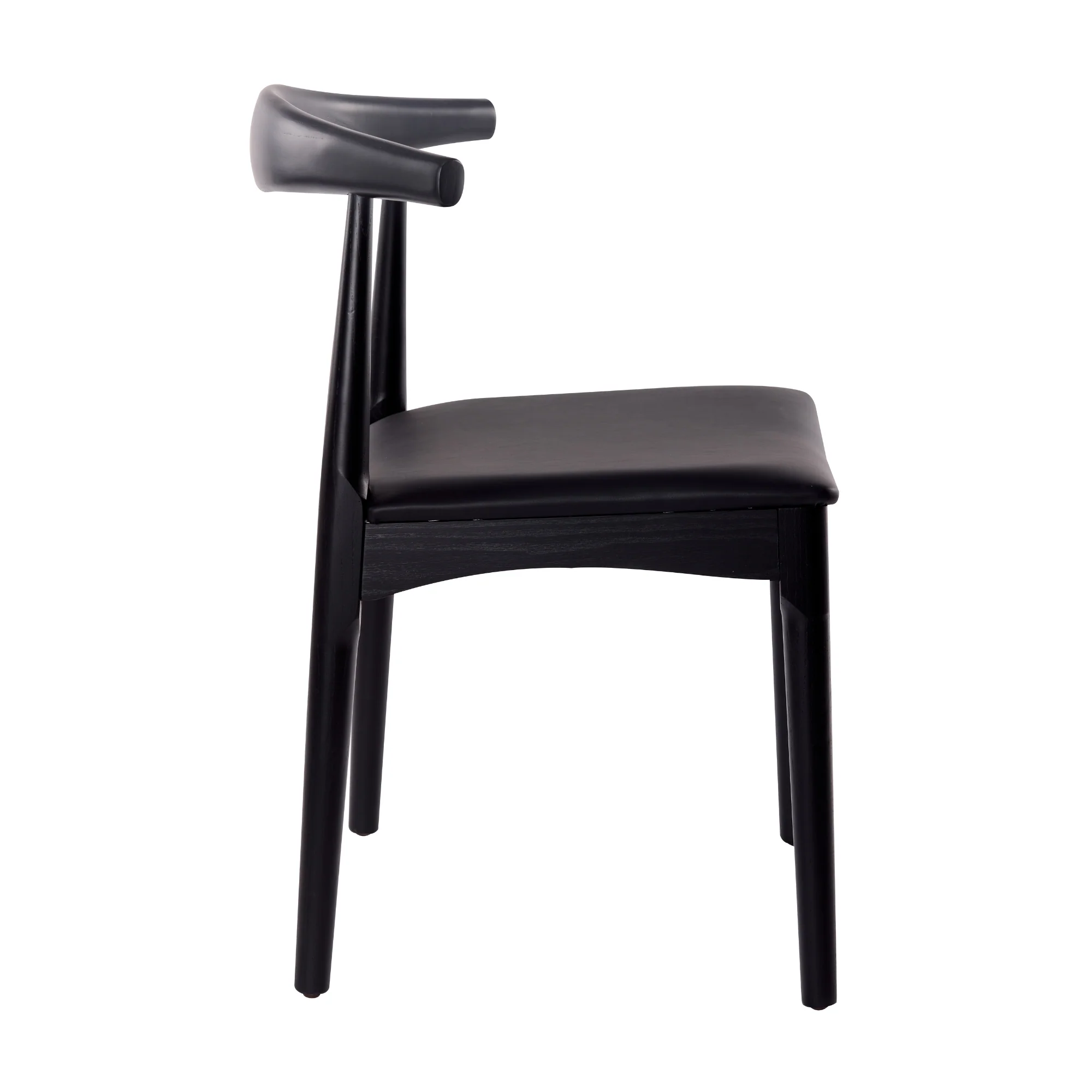 Henrik 2pc Set Dining Chair Replica Hans Wenger Elbow Black - Image 5