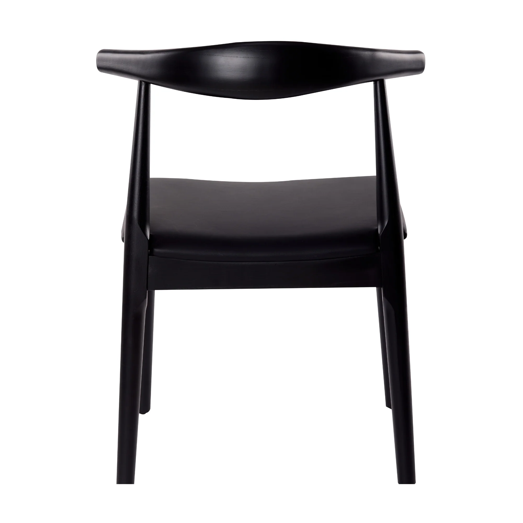 Henrik 2pc Set Dining Chair Replica Hans Wenger Elbow Black - Image 6