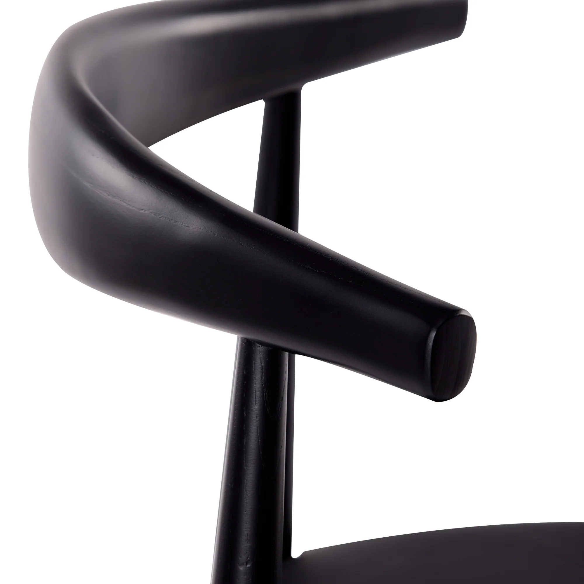 Henrik 2pc Set Dining Chair Replica Hans Wenger Elbow Black - Image 7