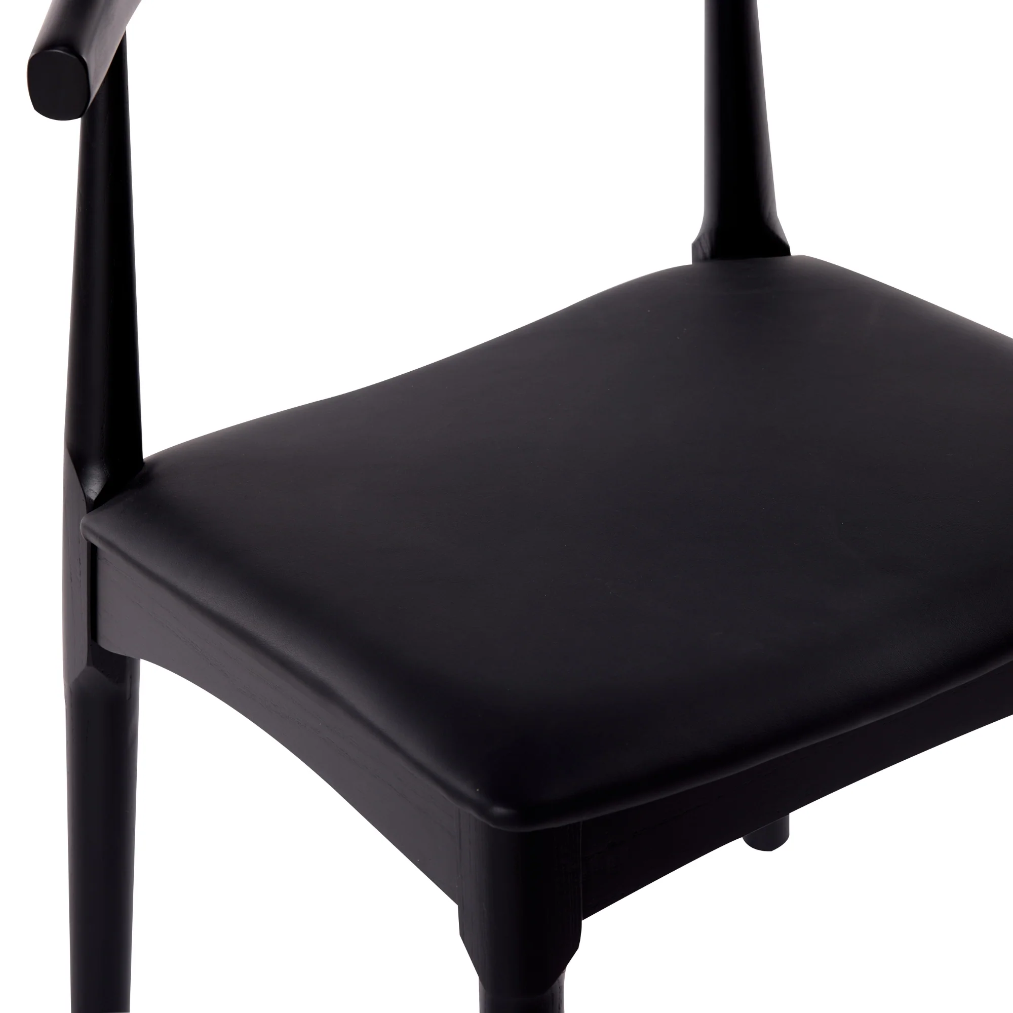 Henrik 2pc Set Dining Chair Replica Hans Wenger Elbow Black - Image 8