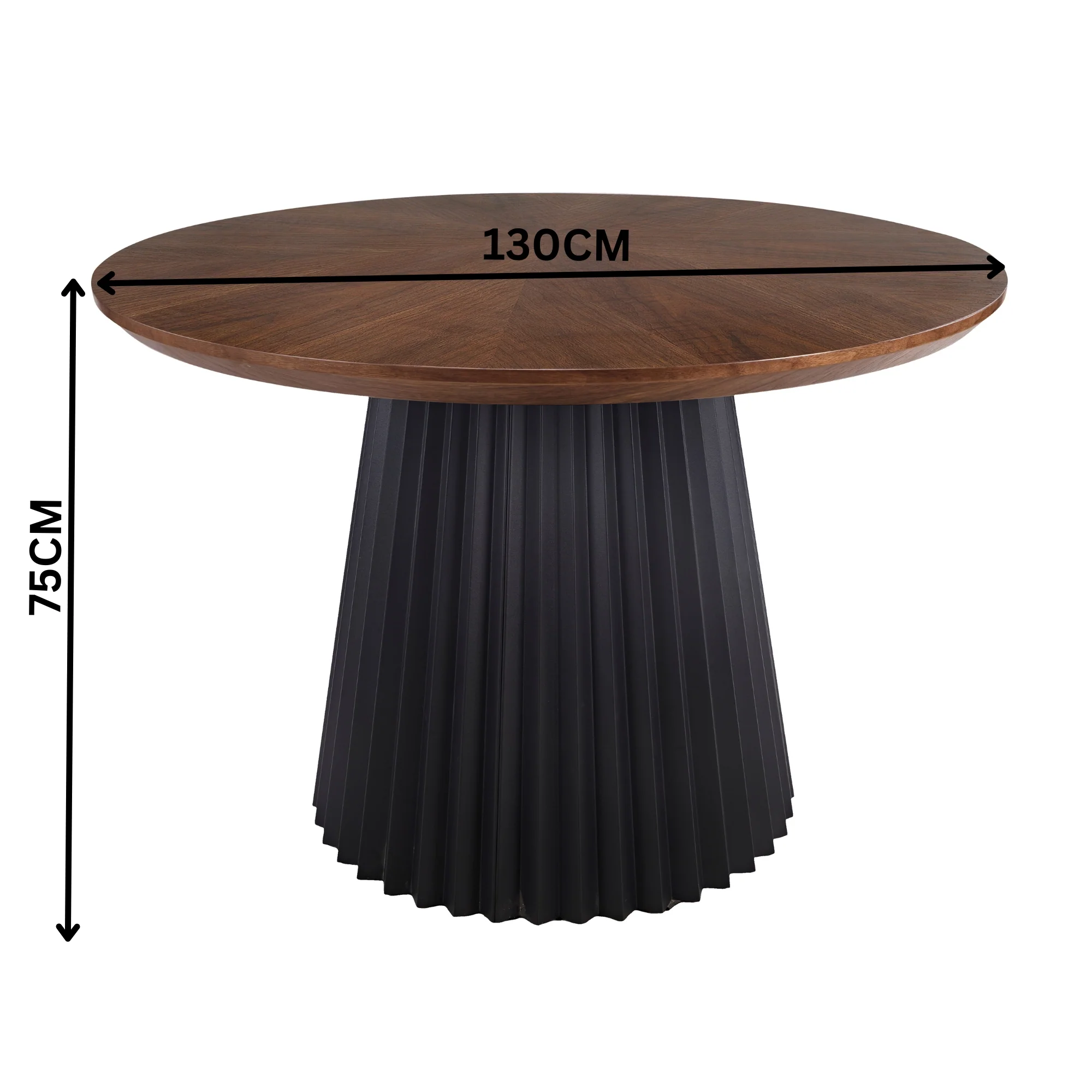 Henrik 7pc Set Round Dining Table Fabric Chair - Image 3