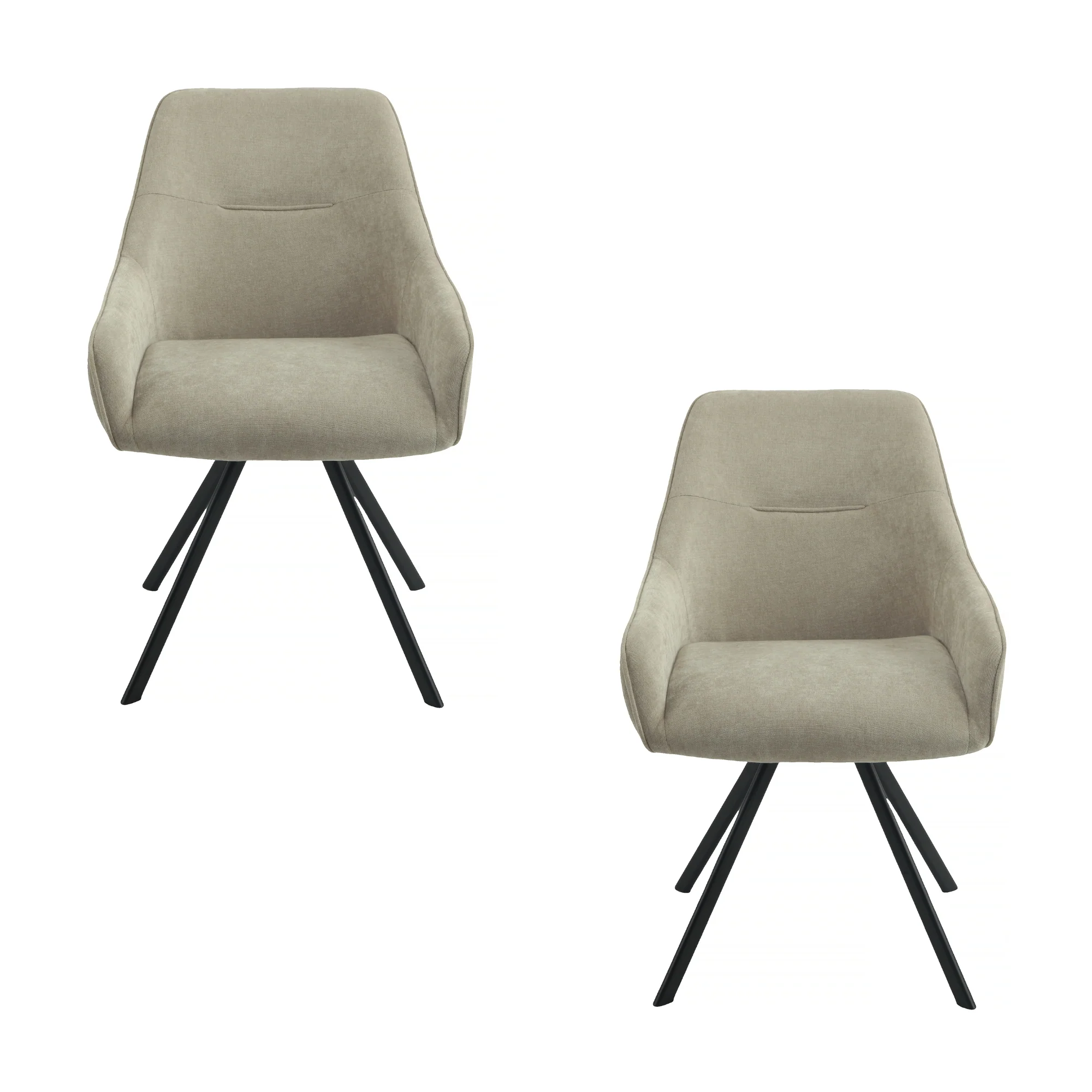 Henrik 7pc Set Round Dining Table Fabric Chair - Image 5