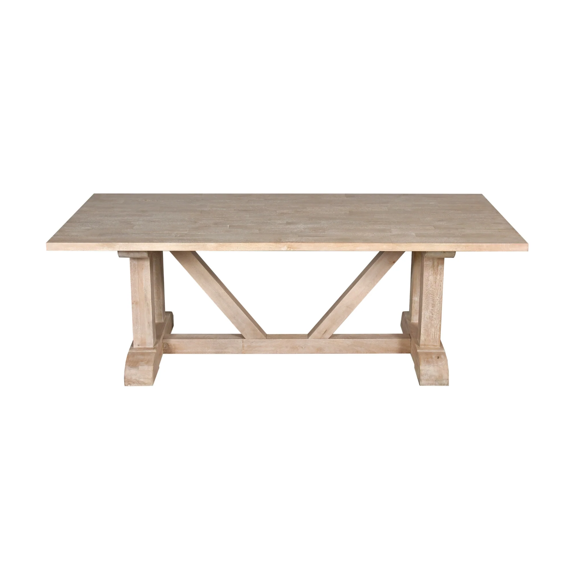 Hercules 220cm Solid Timber Dining Table Wash White - Image 2