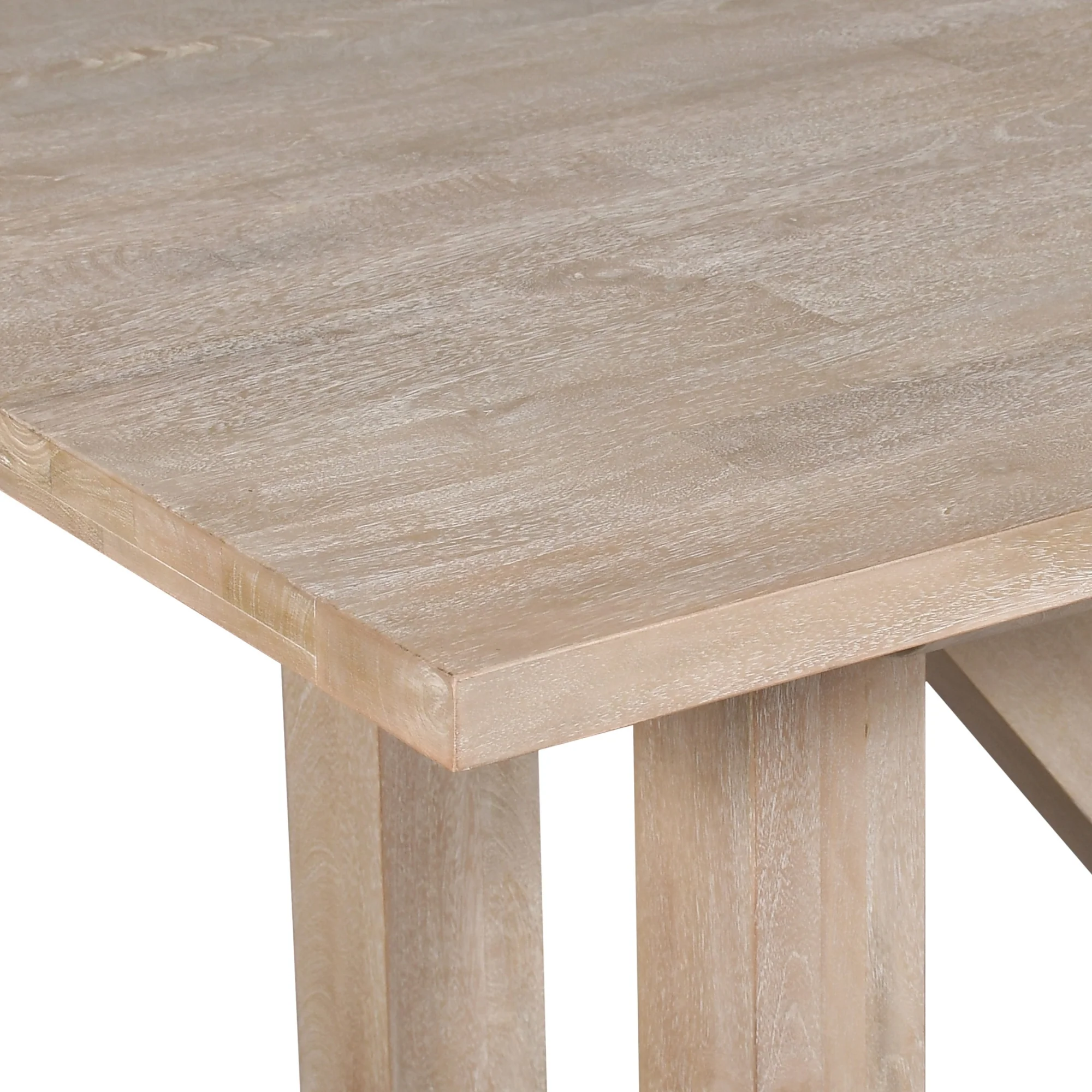 Hercules 220cm Solid Timber Dining Table Wash White - Image 4