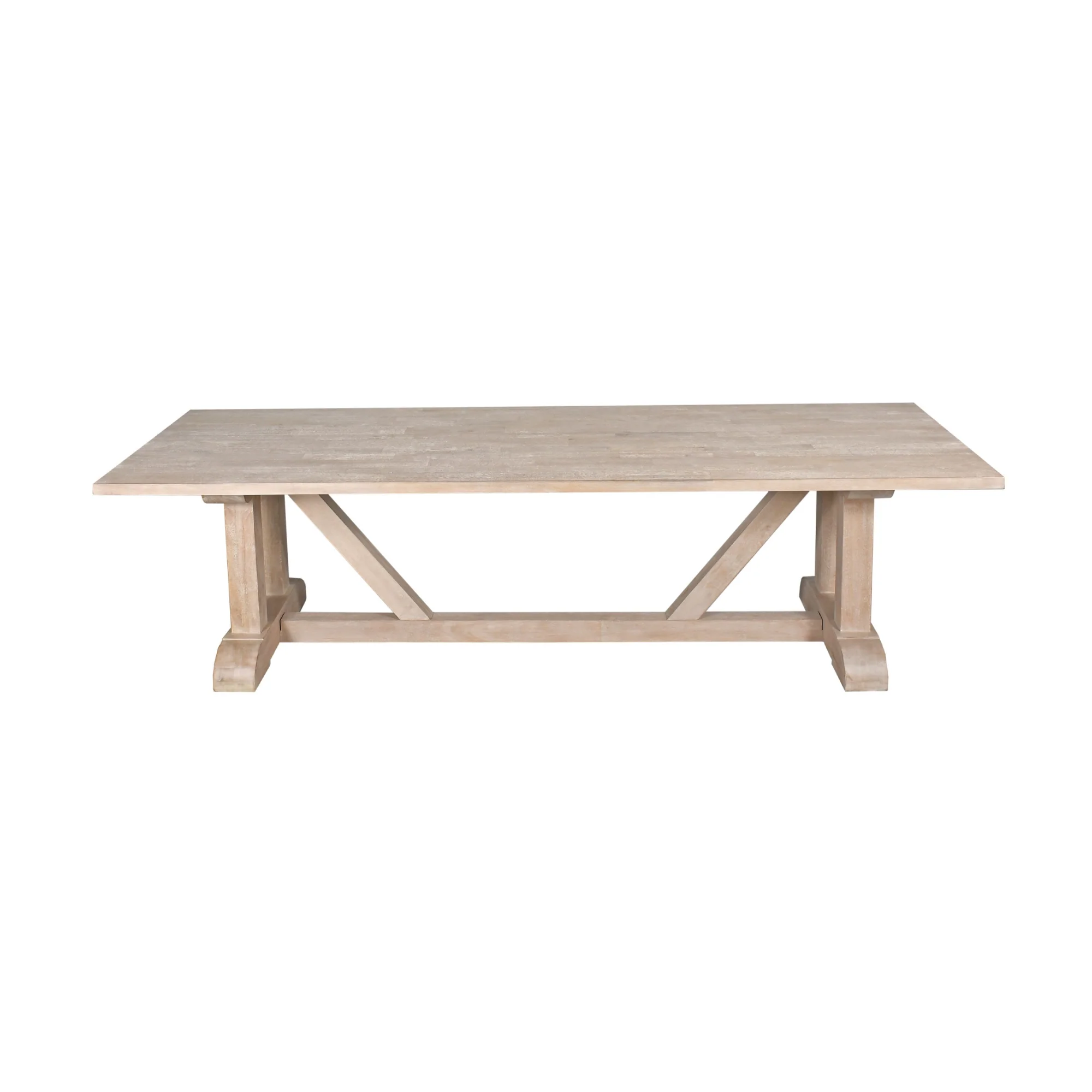 Hercules 280cm Solid Timber Dining Table Wash White - Image 2