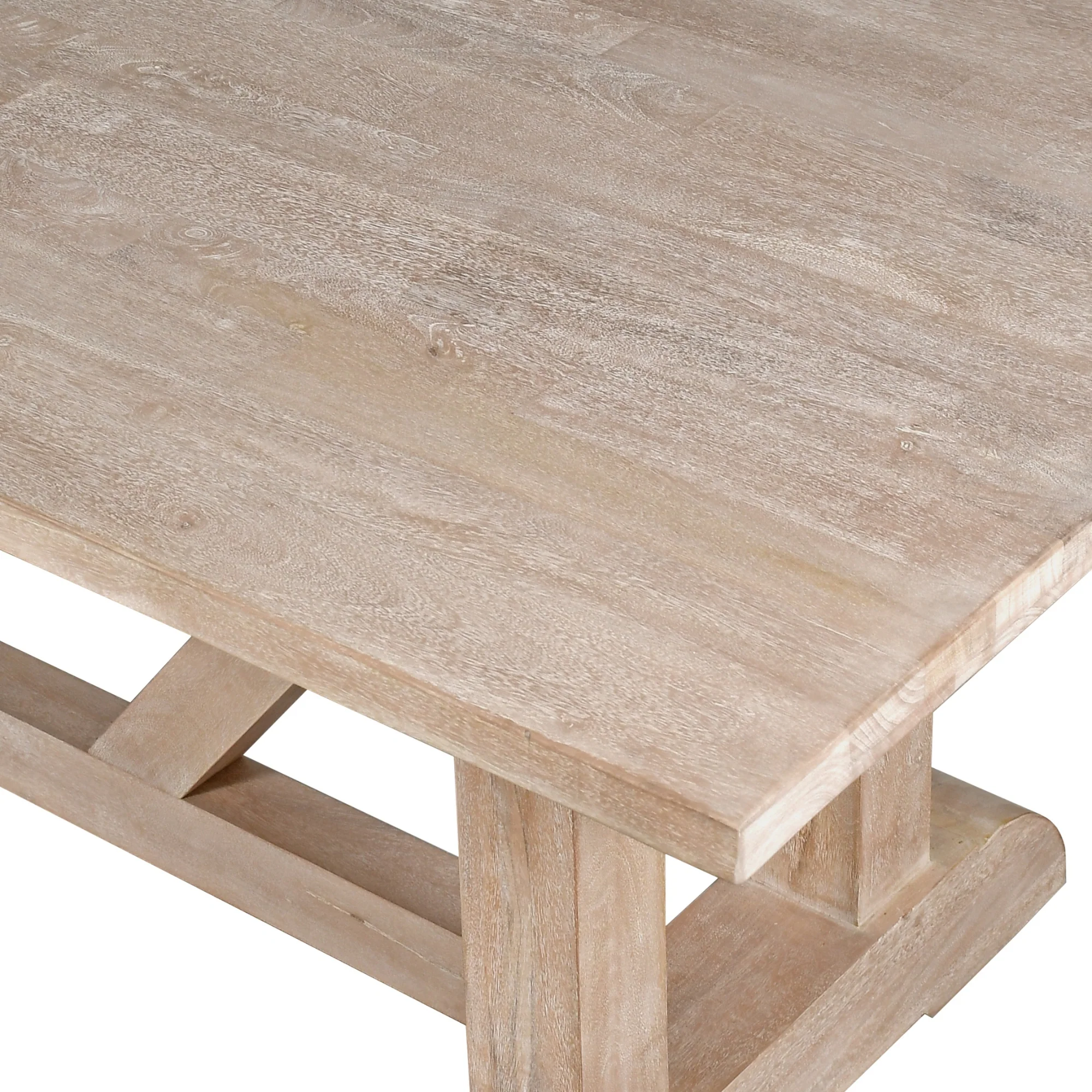 Hercules 280cm Solid Timber Dining Table Wash White - Image 4