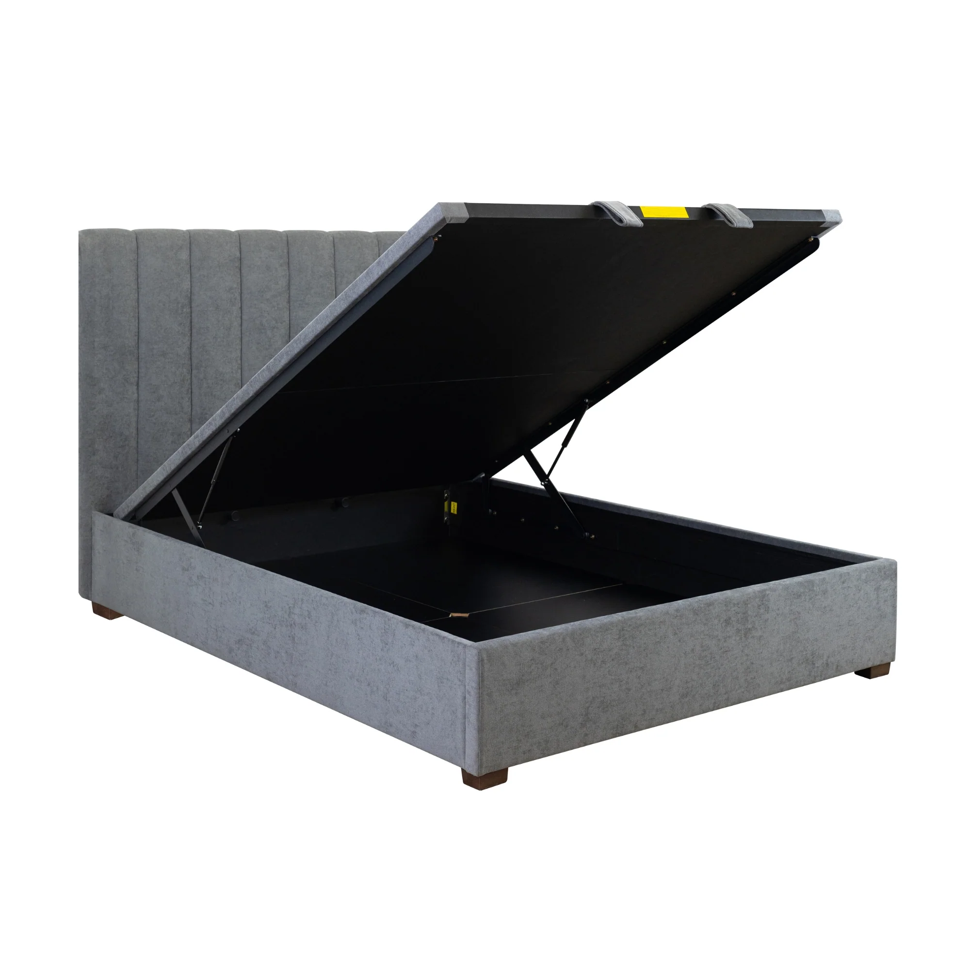 Homie Queen Bed Frame Gas Lift Storage Dark Grey - Image 5