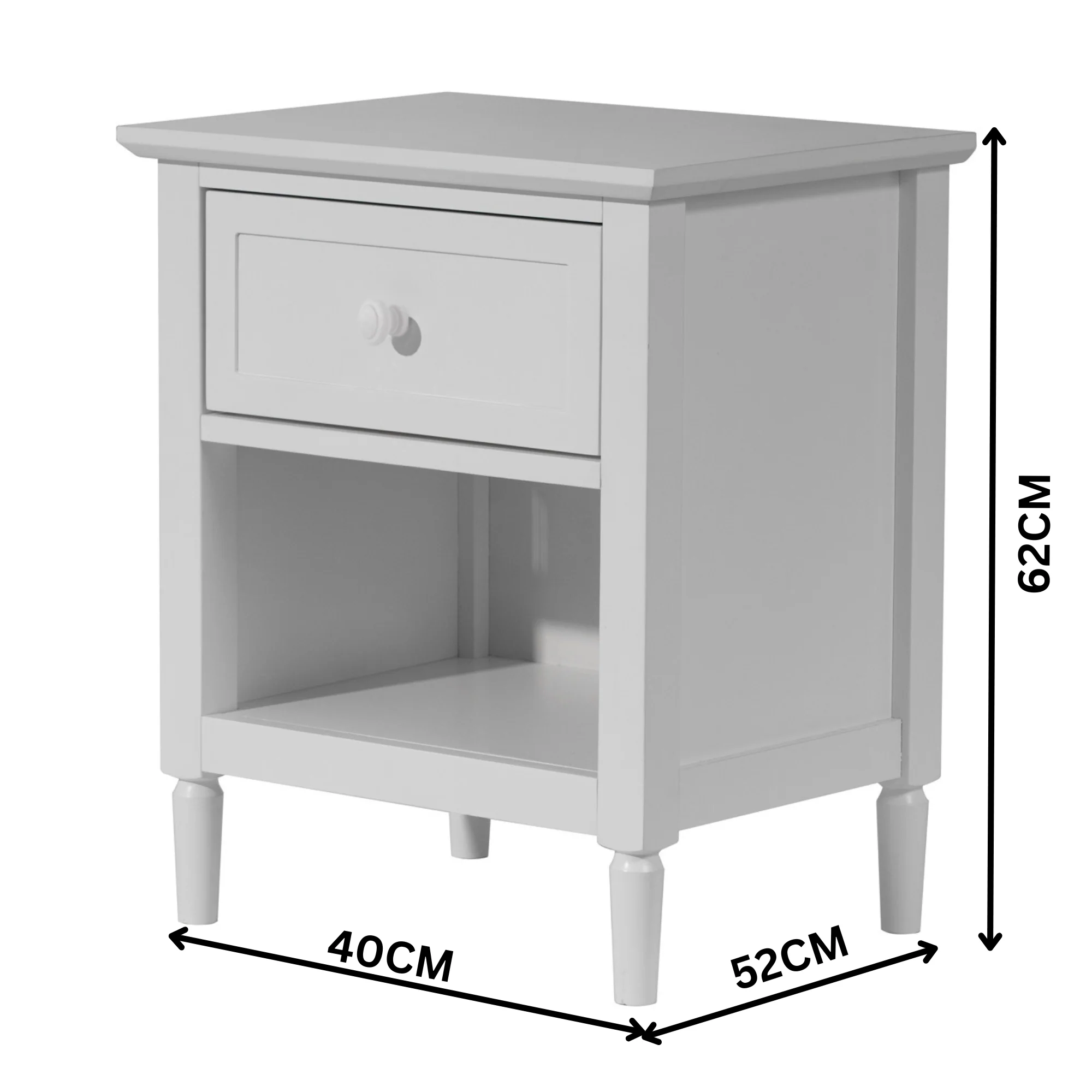 Hotham Bedside Table White - Image 2