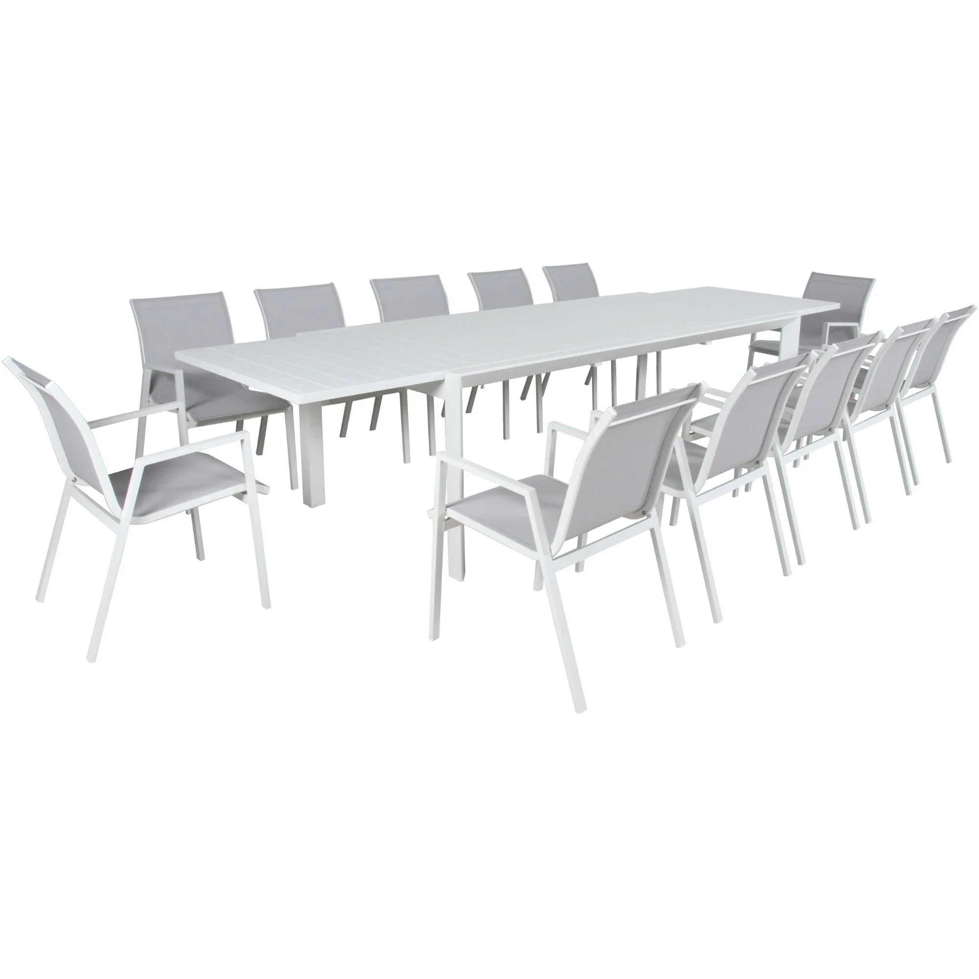 Iberia 13pc Outdoor Extensible Dining Table Chair Set - Image 9