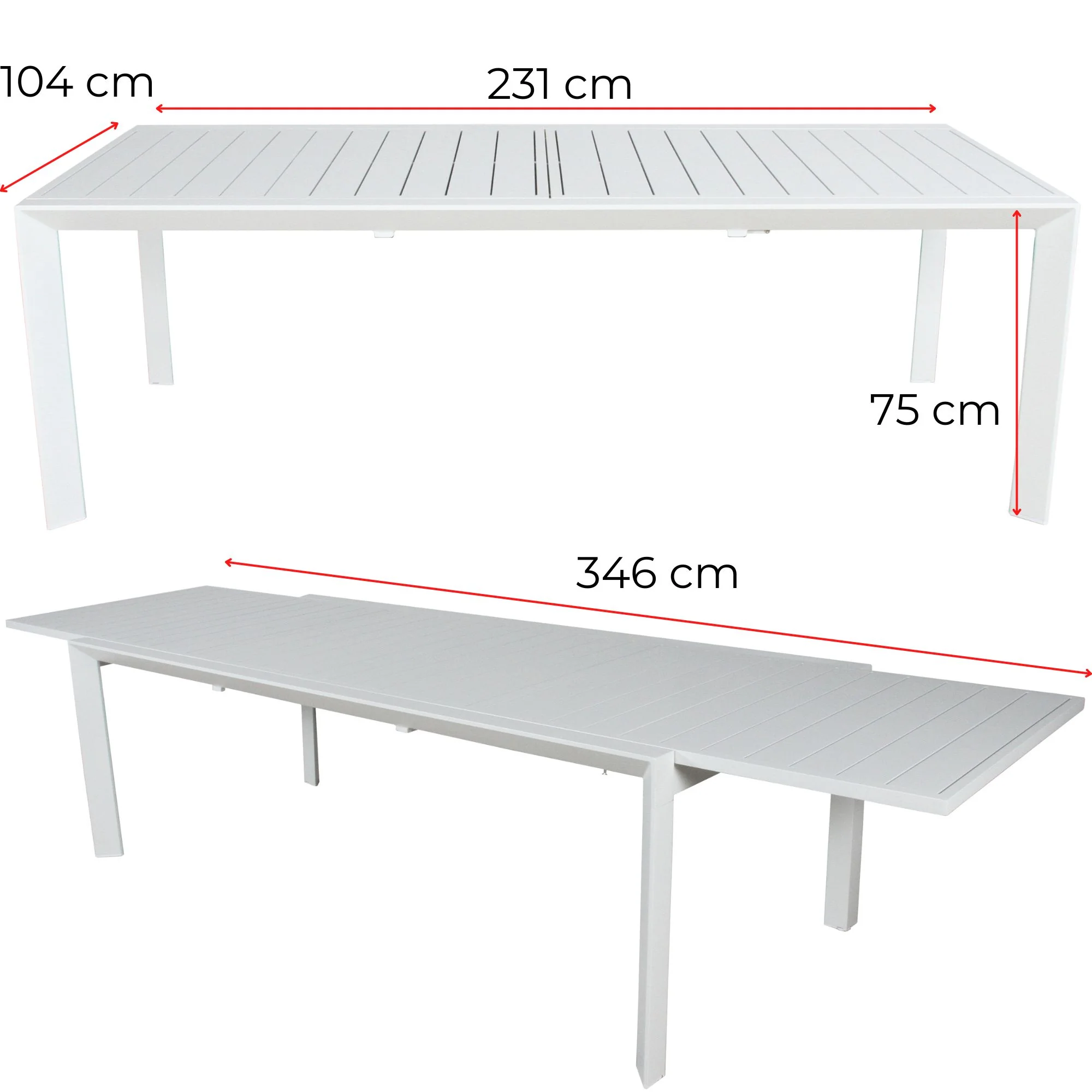 Iberia 230-345cm Outdoor Extensible Dining Table - Image 7