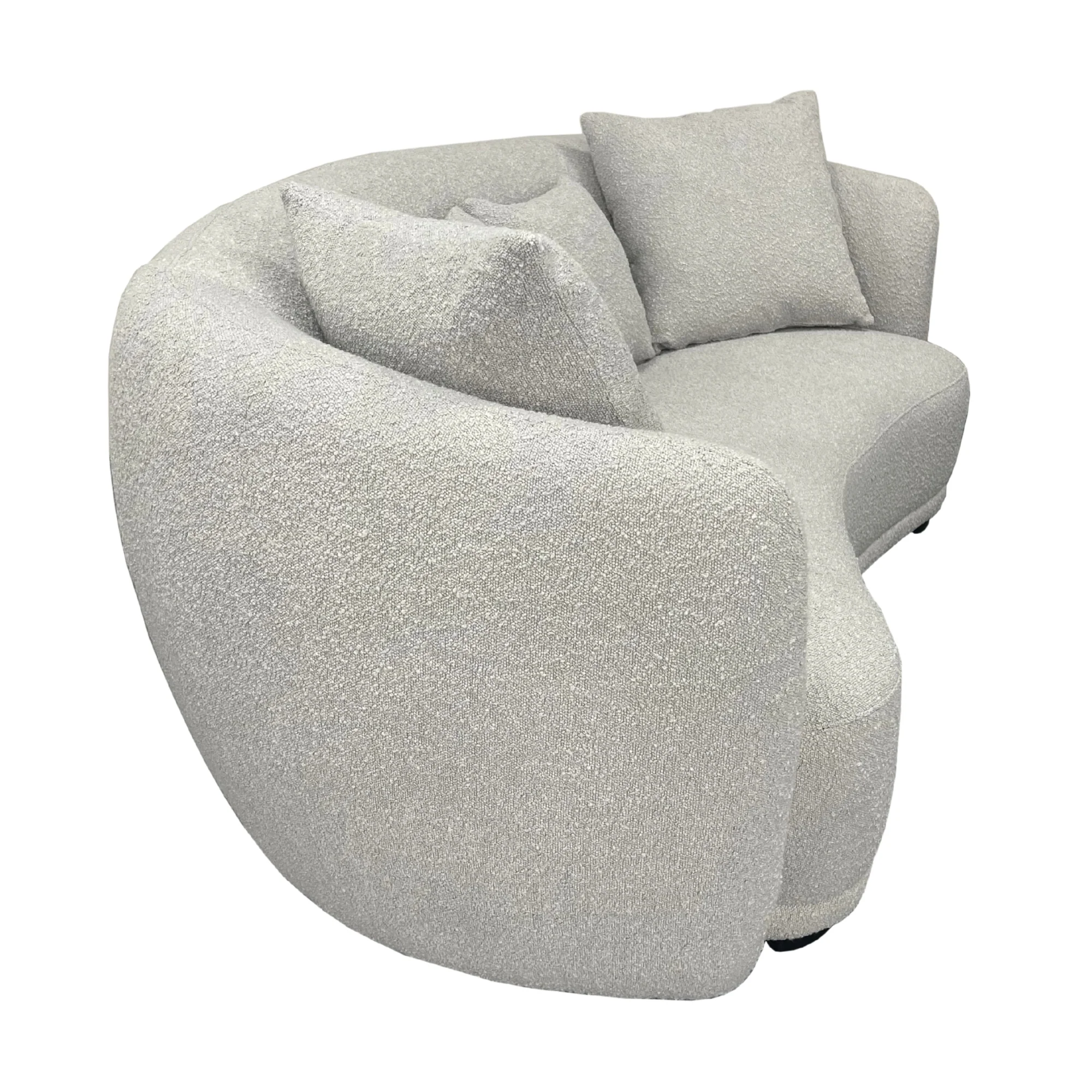 Ibiza 2.5 Seater Sofa Boucle Fabric Lounge Light Grey - Image 3