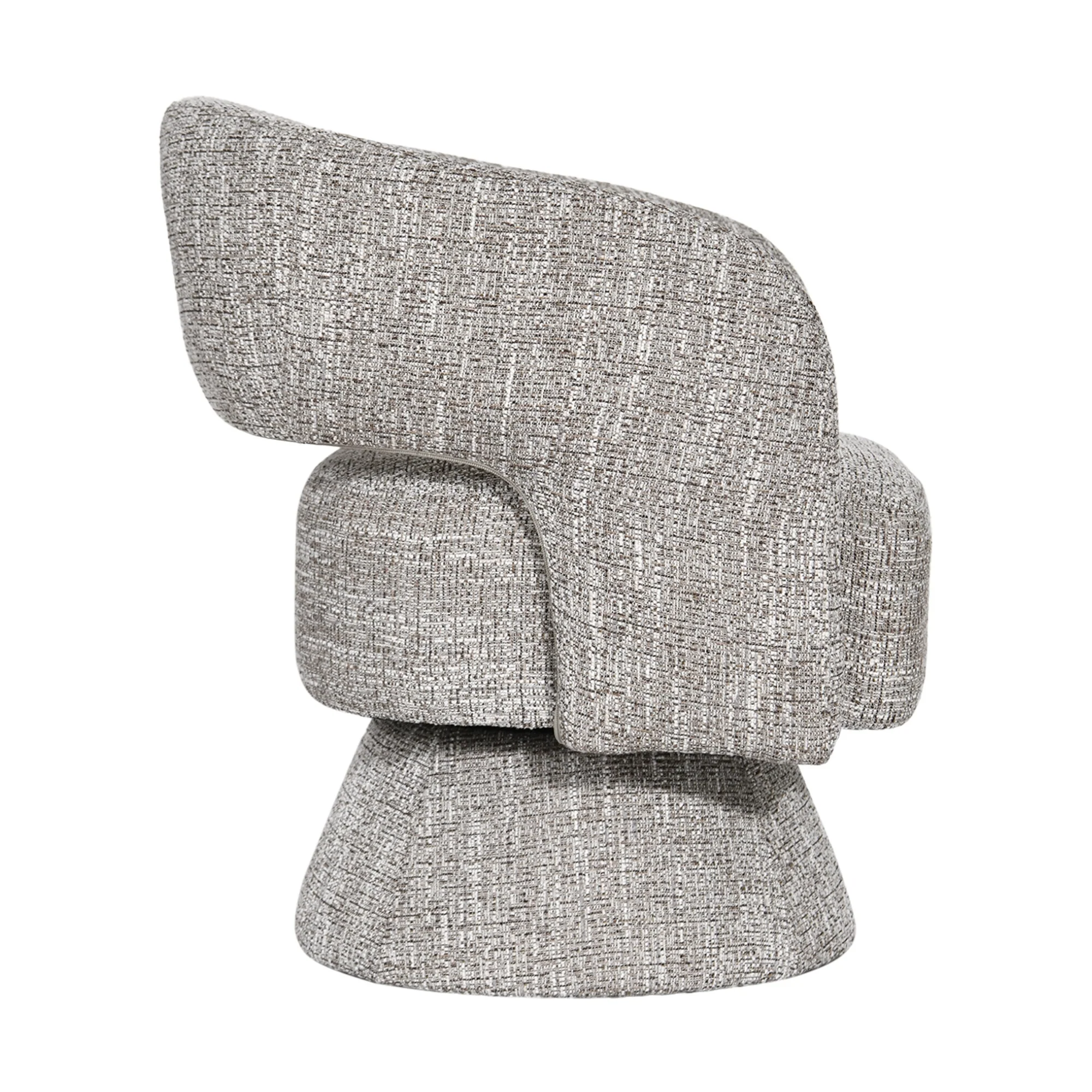 Ivie Fabric Swivel Accent Occasional Chair Almond Grey - Image 3