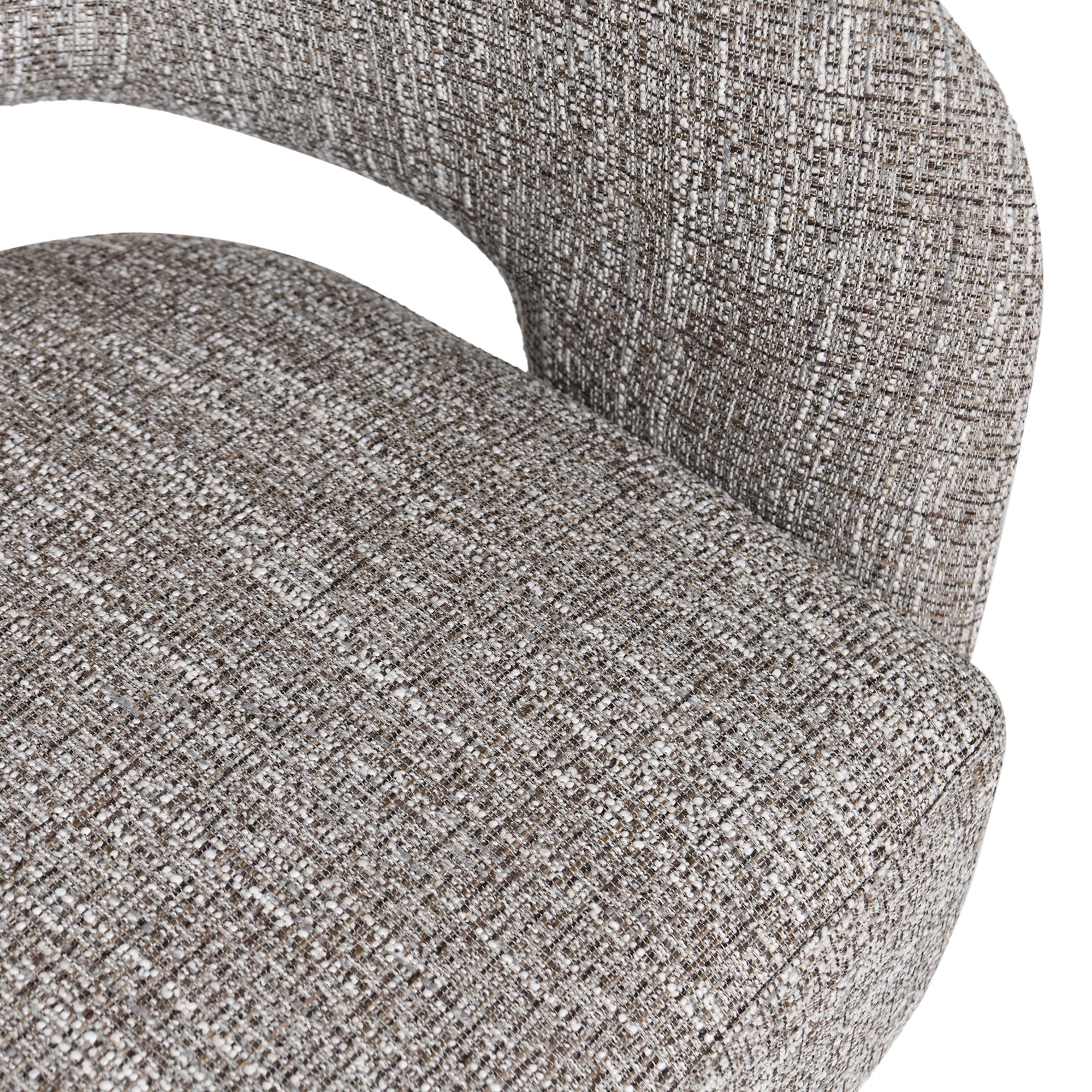 Ivie Fabric Swivel Accent Occasional Chair Almond Grey - Image 4