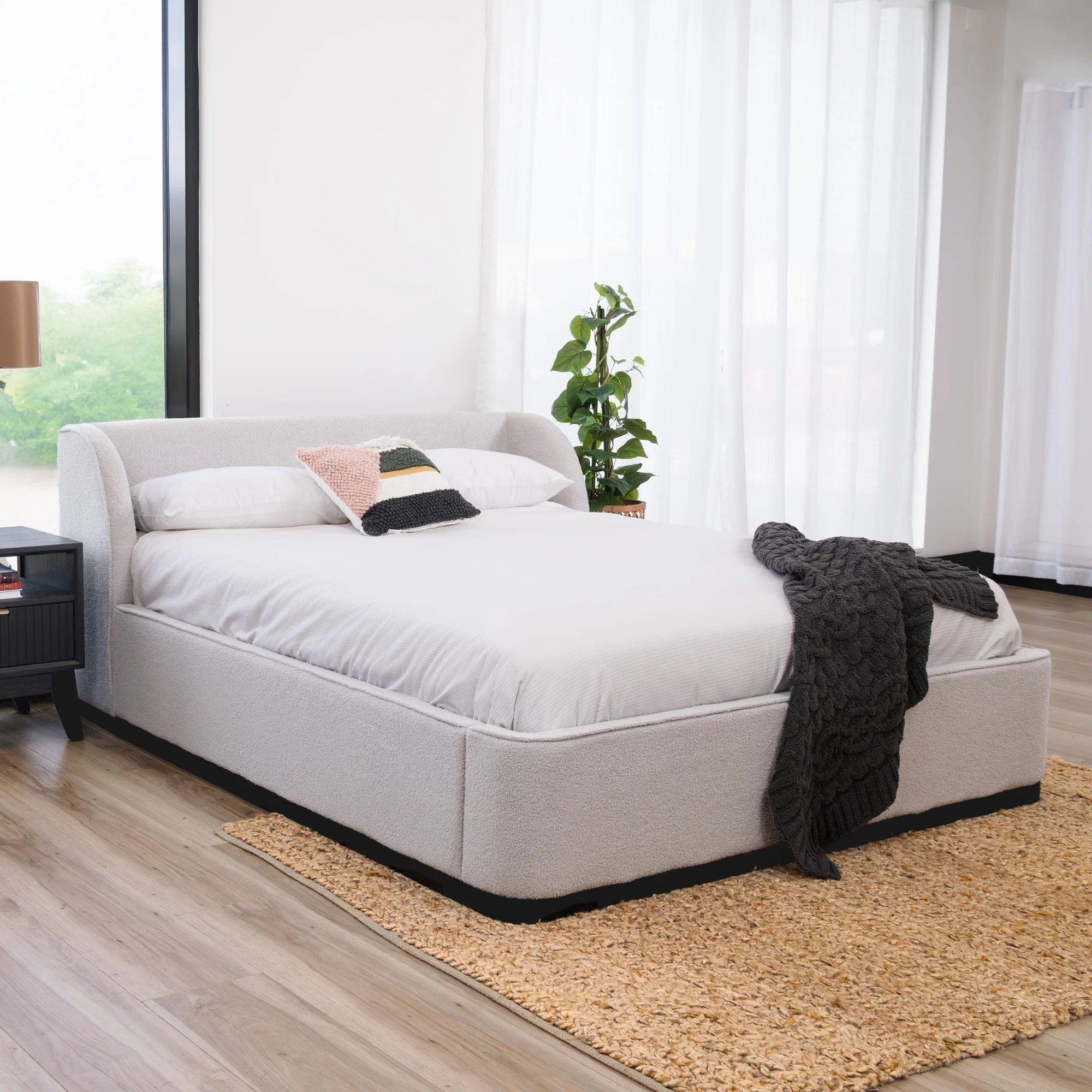 Jamar Fabric Bed Frame Grey - Image 10