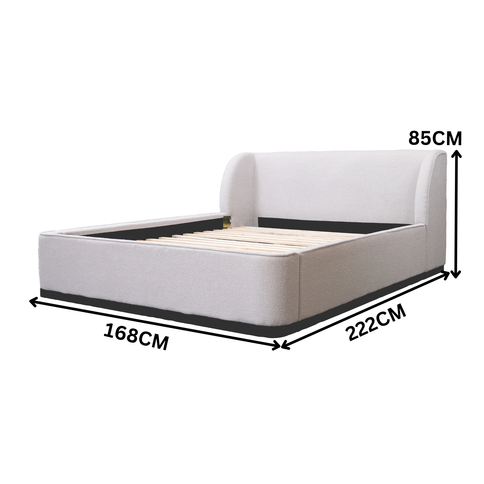 Jamar Fabric Bed Frame Grey - Image 4