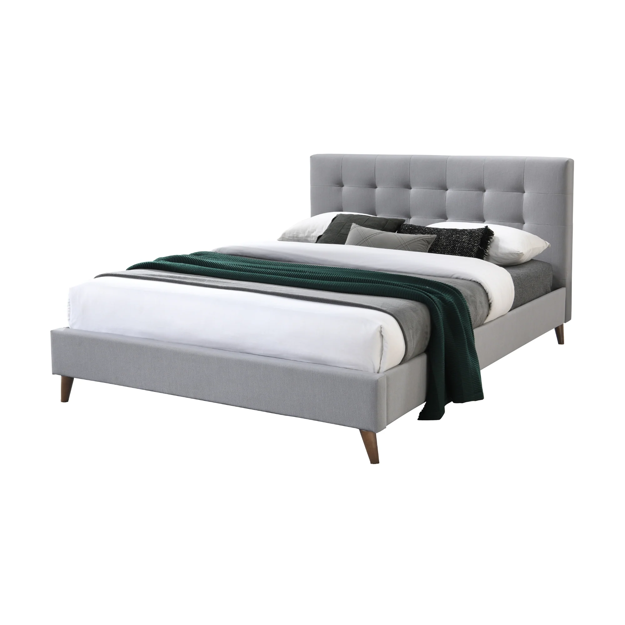 Janice Double Bed Frame Fabric Grey - Image 2