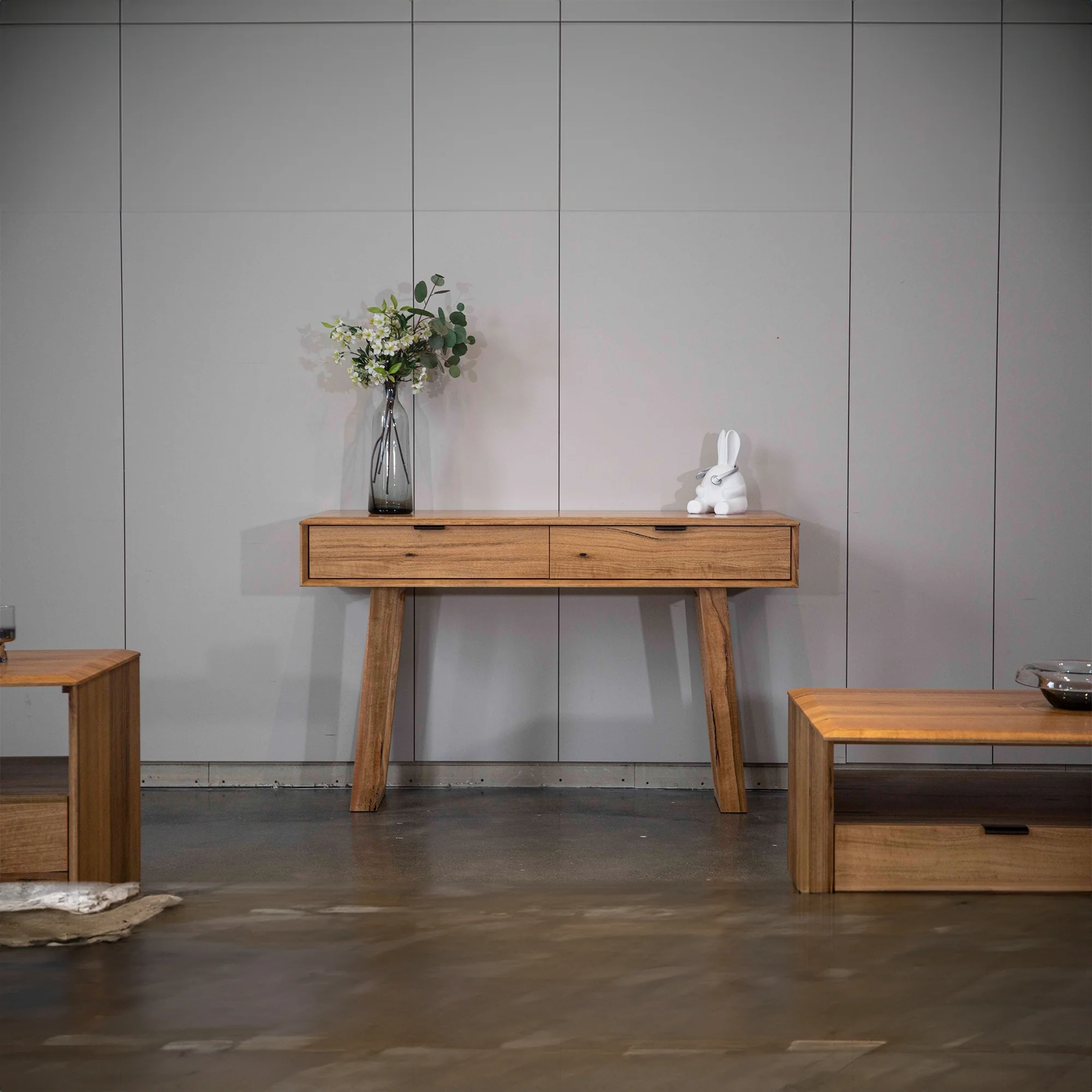 Japandi 130cm Console Table Natural Oak - Image 5