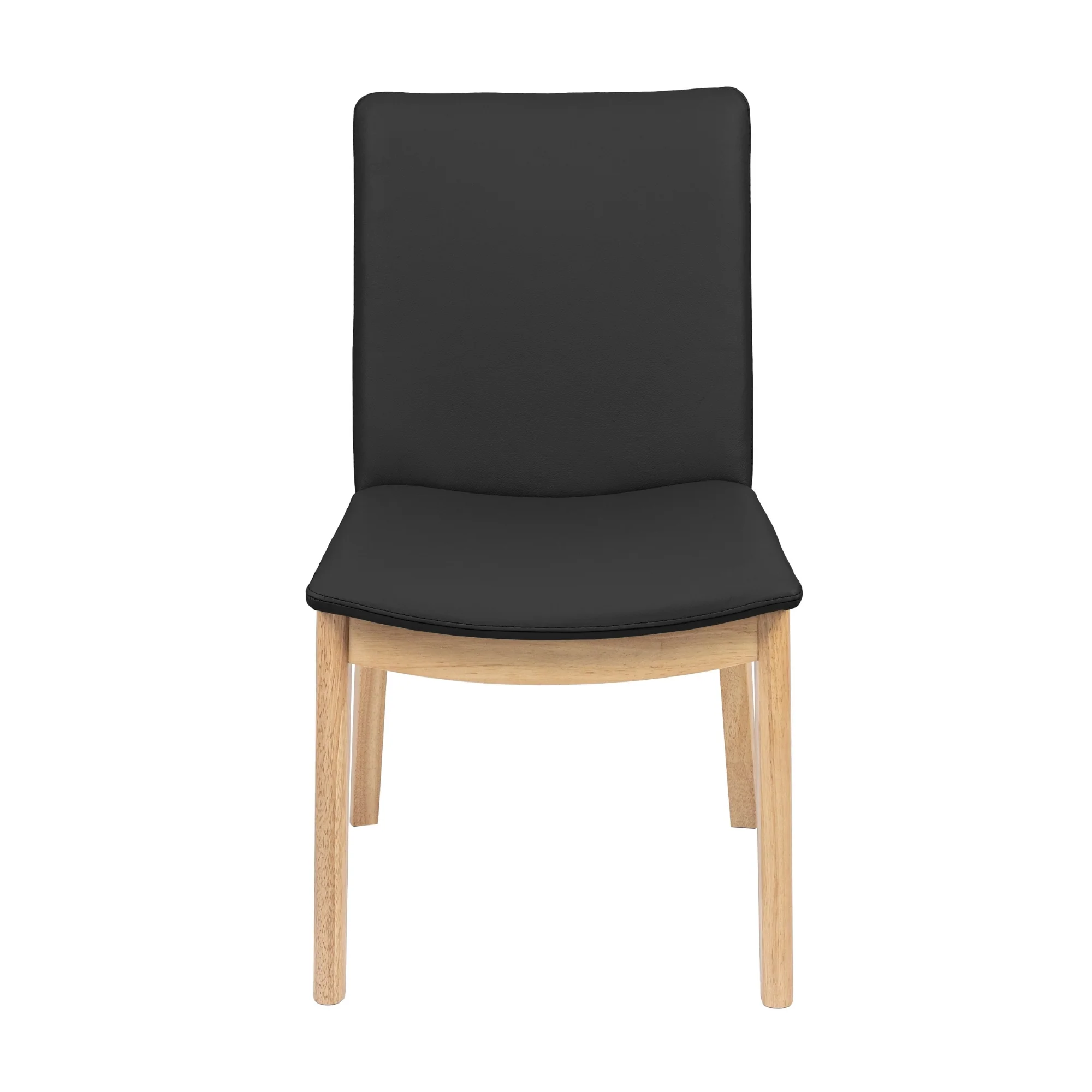 Japandi 2pc Set Leather Seat Dining Chair Black - Image 4
