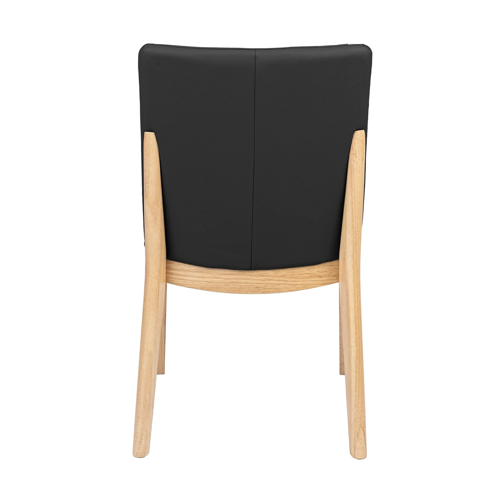 Japandi 2pc Set Leather Seat Dining Chair Black - Image 5