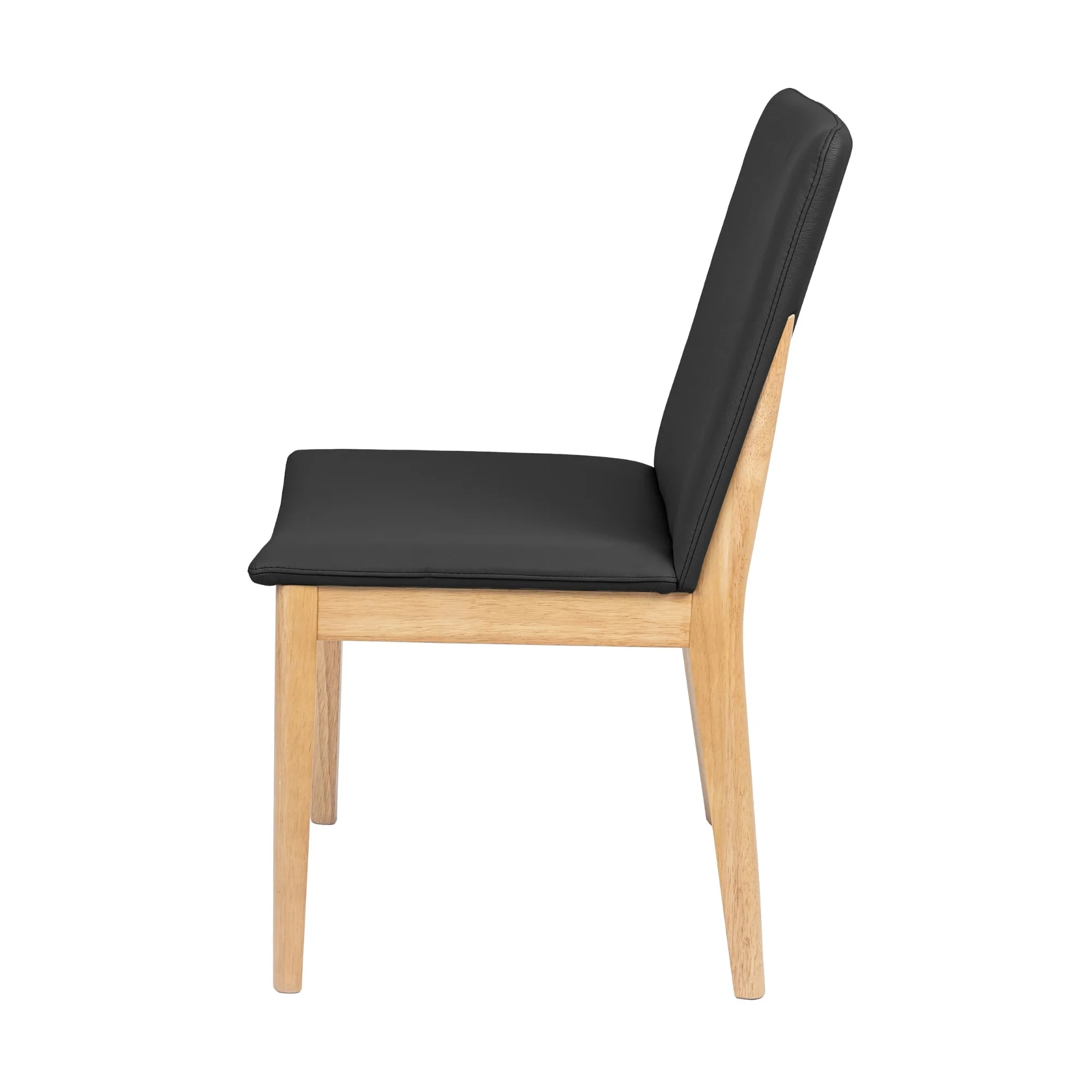 Japandi 2pc Set Leather Seat Dining Chair Black - Image 6
