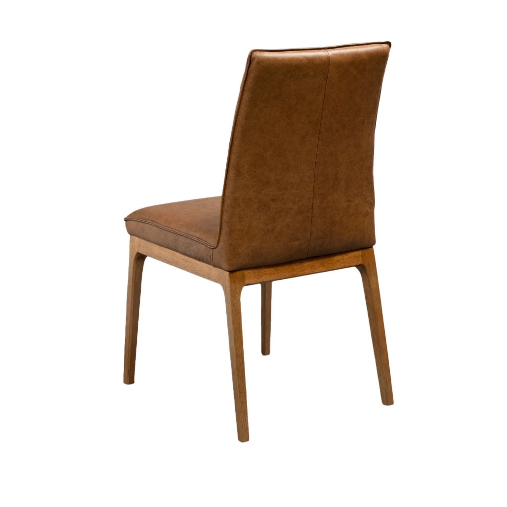 Japon 2pc Set Dining Chair Leather Seat Toffee Brown - Image 4