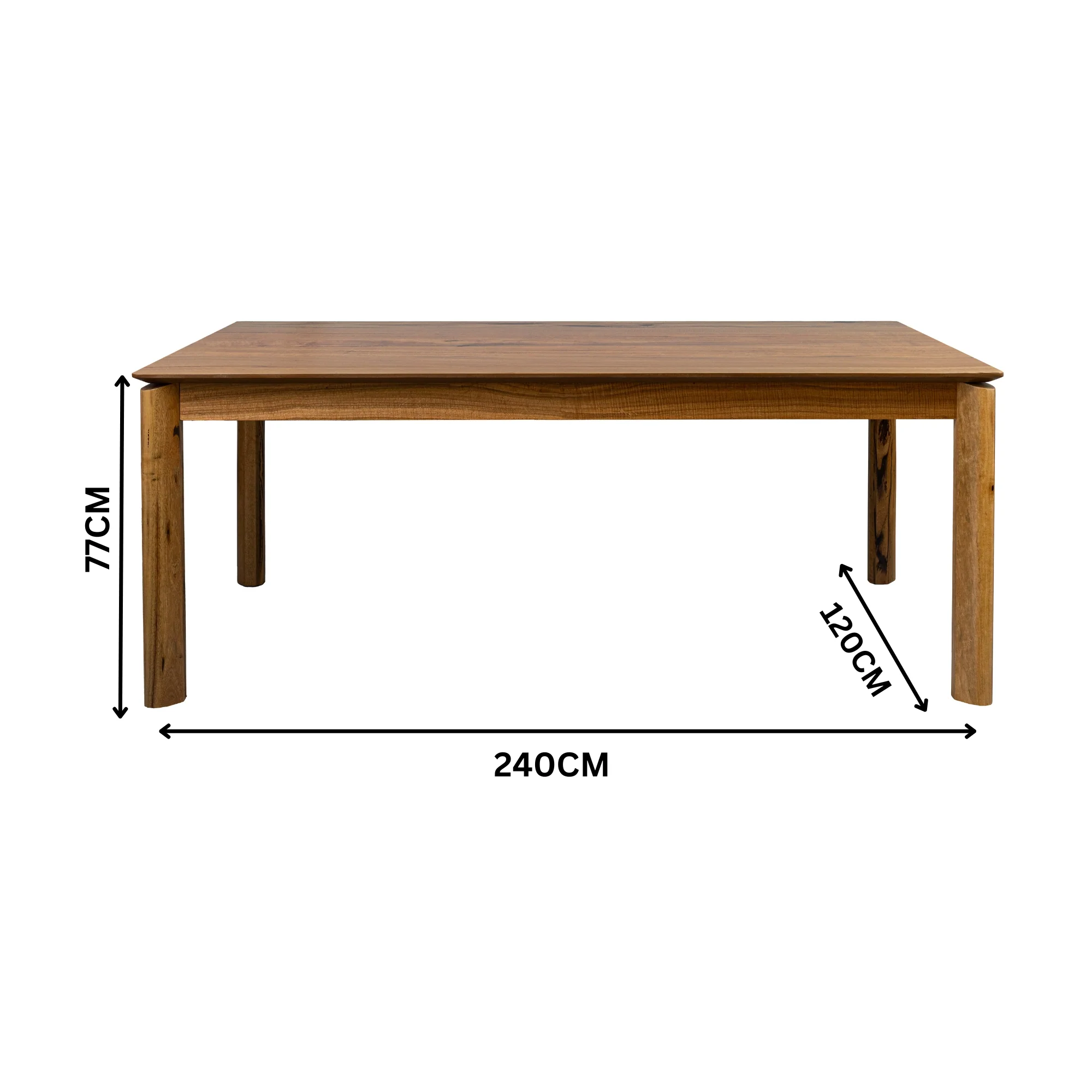Japon 9pc Dining Set 240cm Table 8 Leather Seat Grey Chair Natural - Image 3