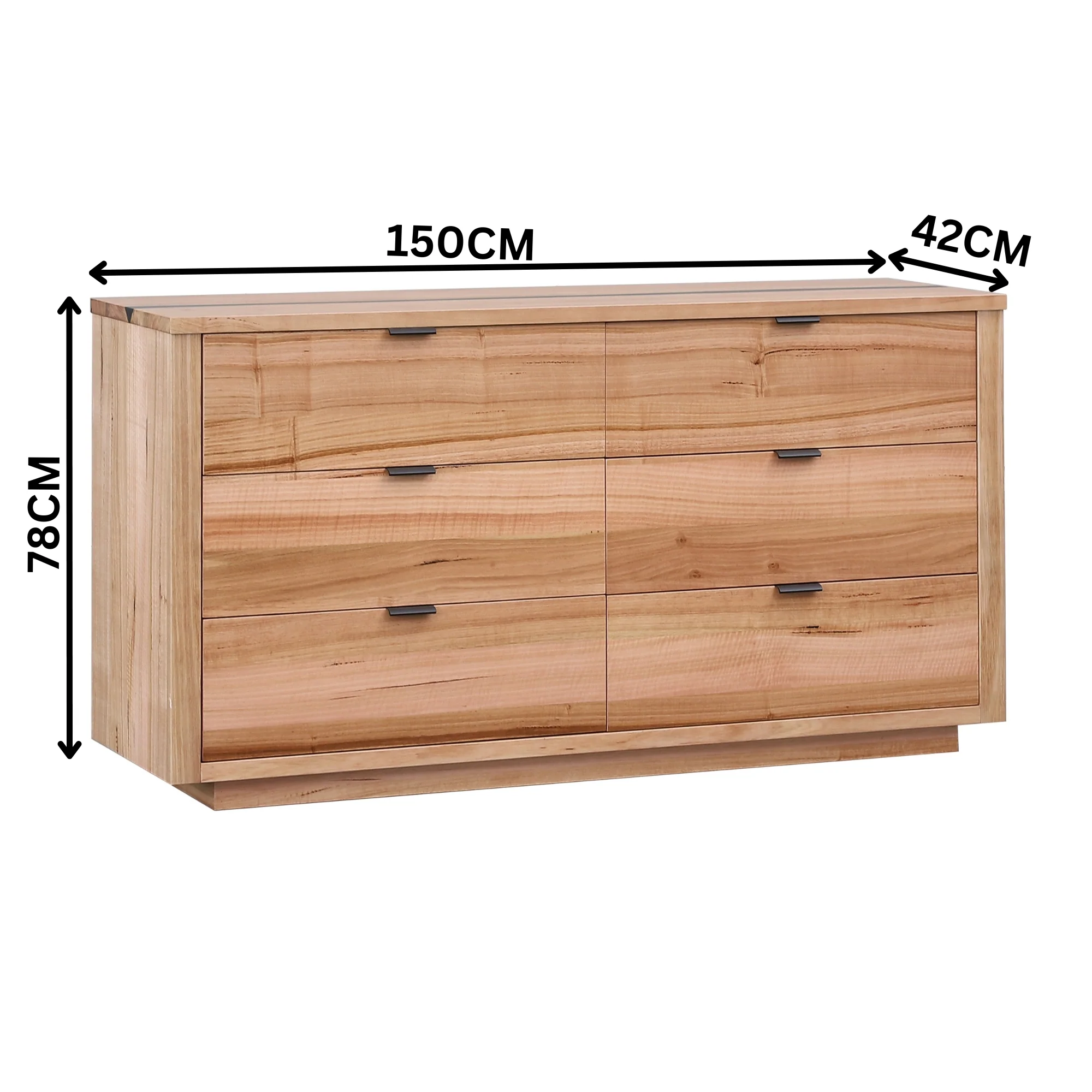 Javes Dresser 6 Drawer Cabinet Storage Natural - Image 2