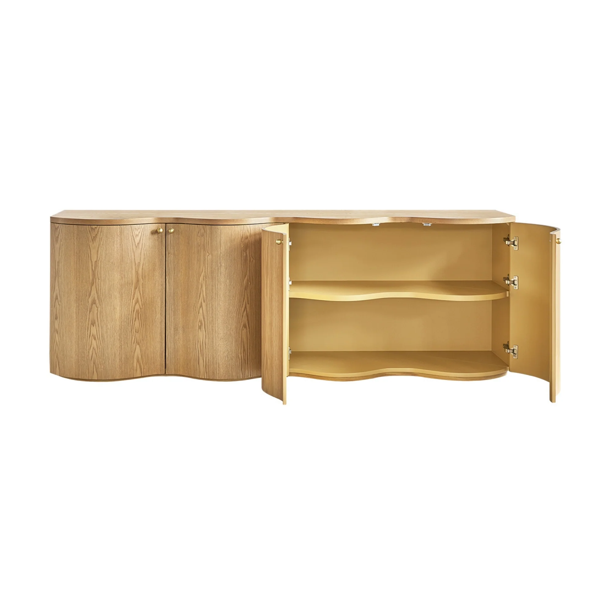 Wave 215cm 4 Door Buffet Table Storage Unit Natural - Image 5