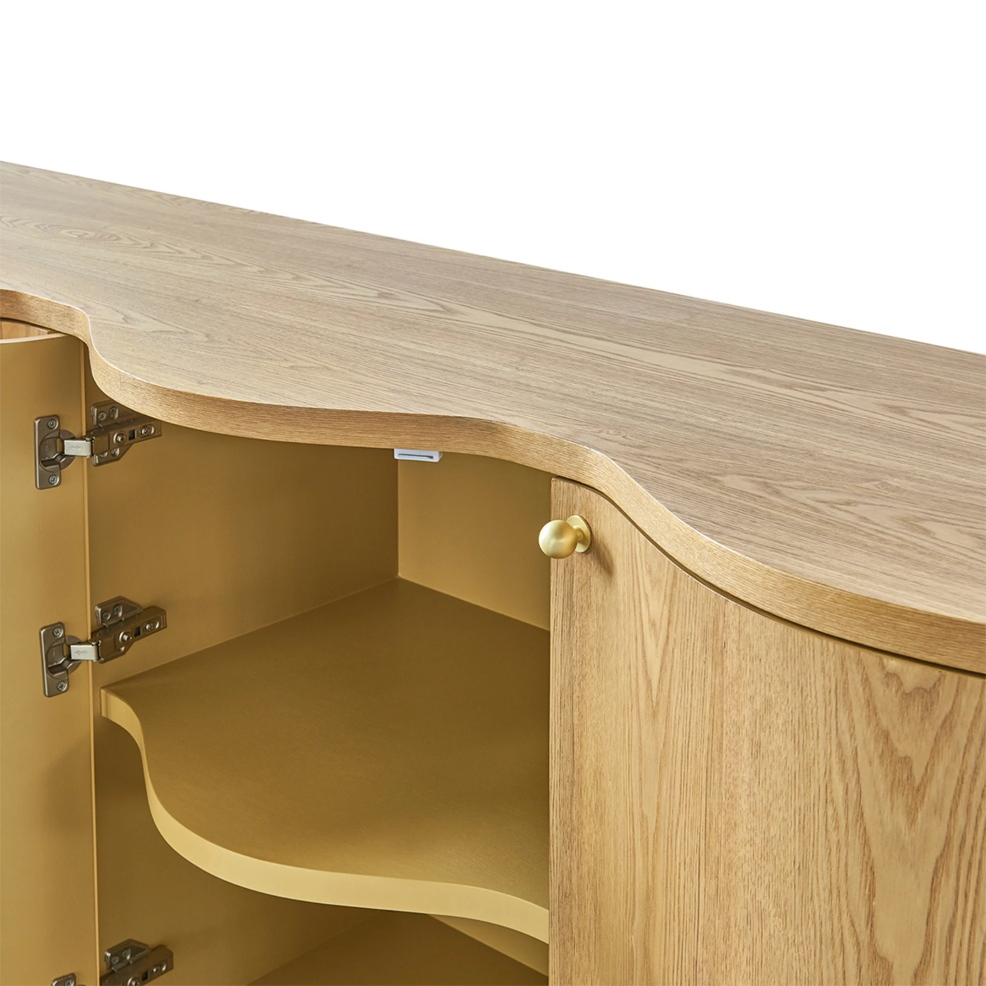 Wave 215cm 4 Door Buffet Table Storage Unit Natural - Image 7