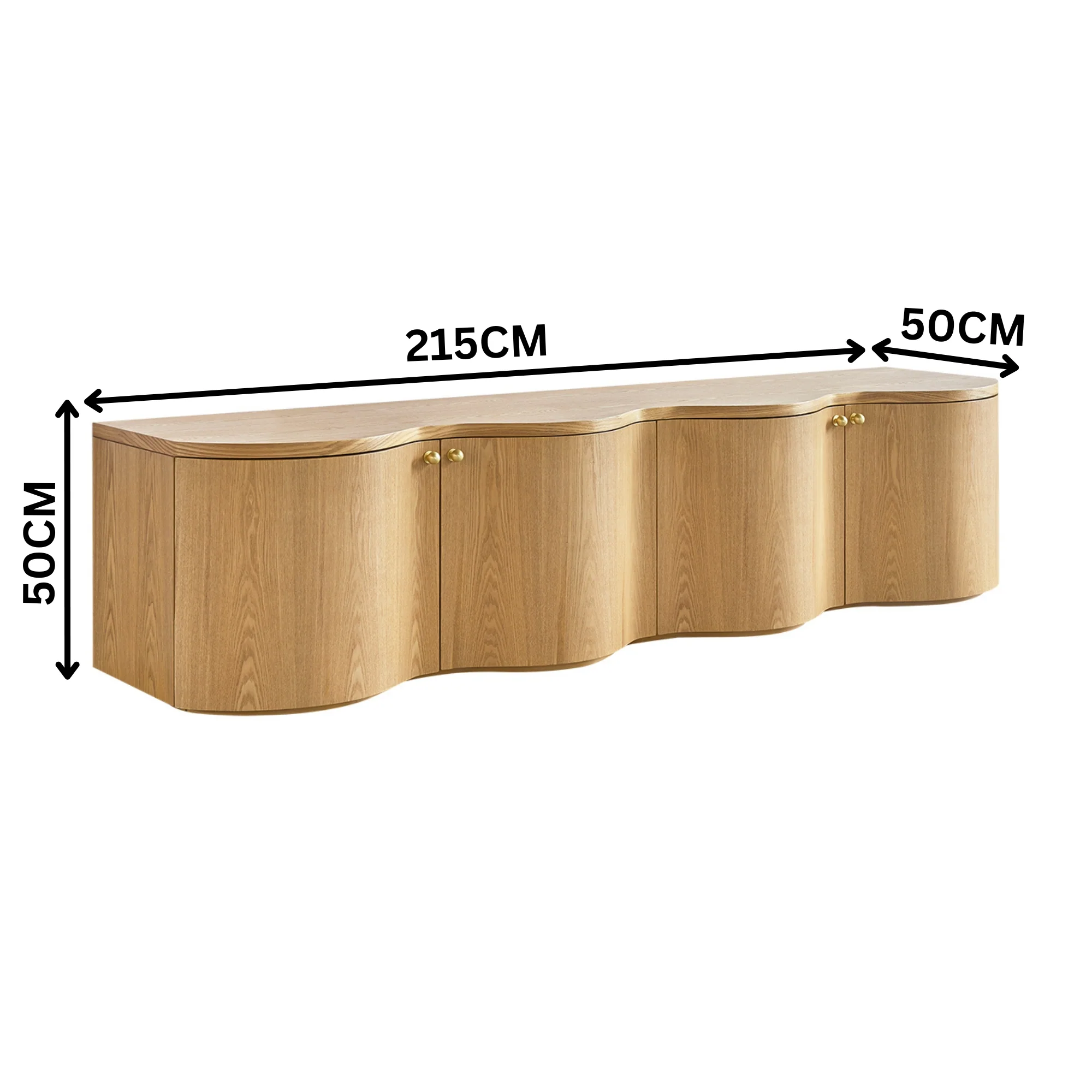 Wave 215cm 4 Door ETU Enterntainment TV Unit Natural - Image 4