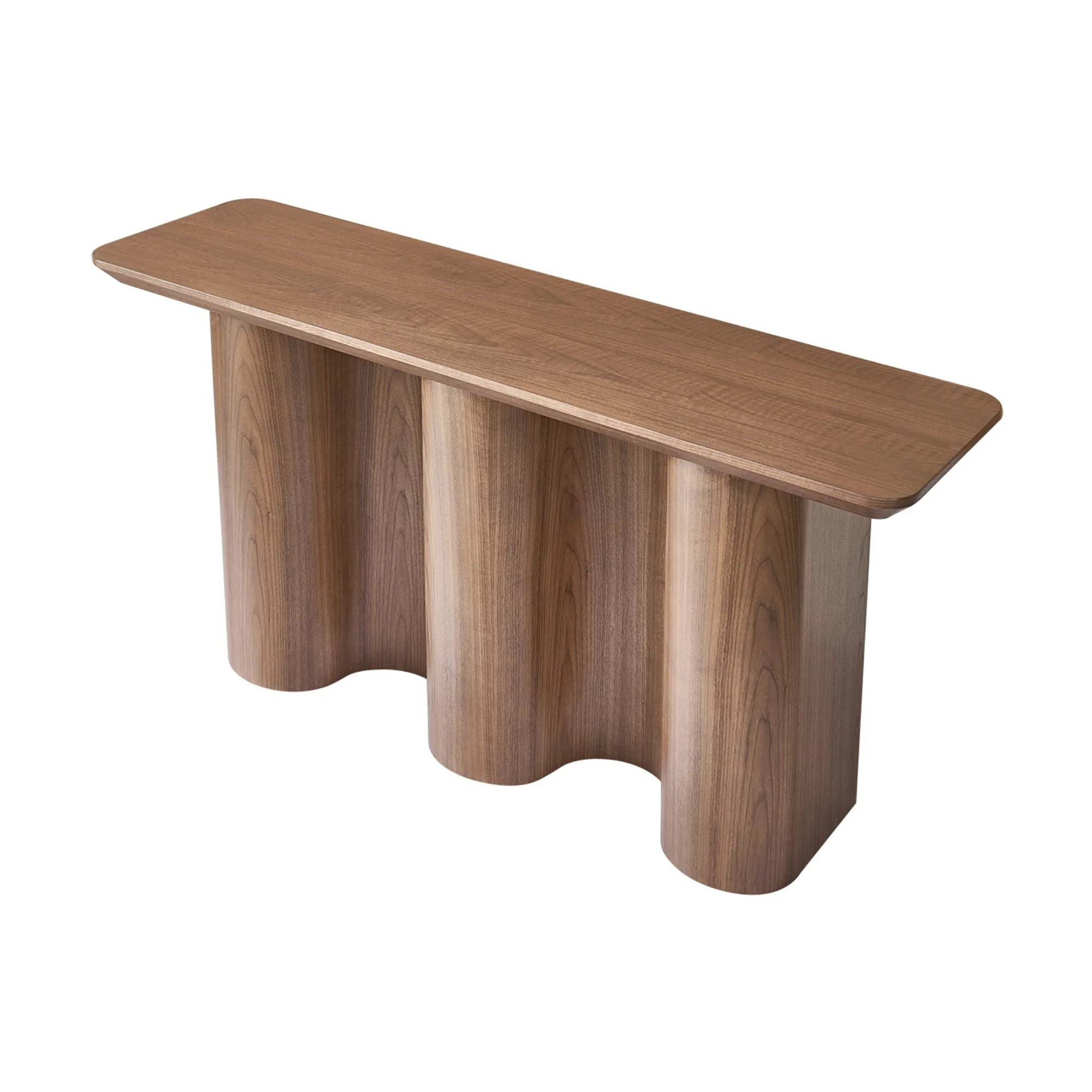 Wave 150cm Console Hallway Entrance Table Walnut - Image 4