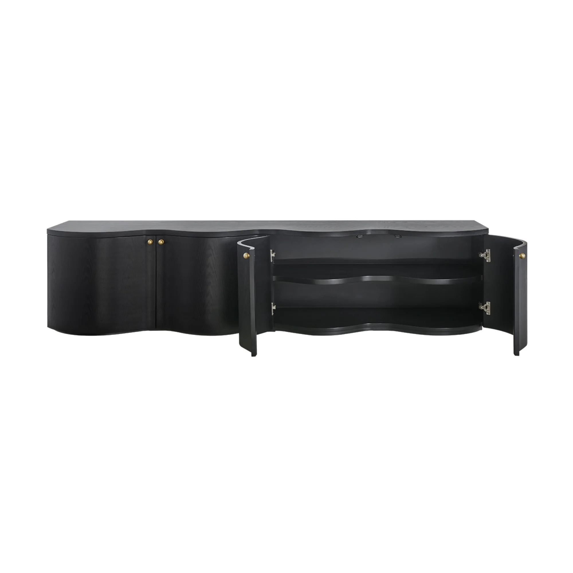 Wave 215cm 4 Door ETU Enterntainment TV Unit Black - Image 4