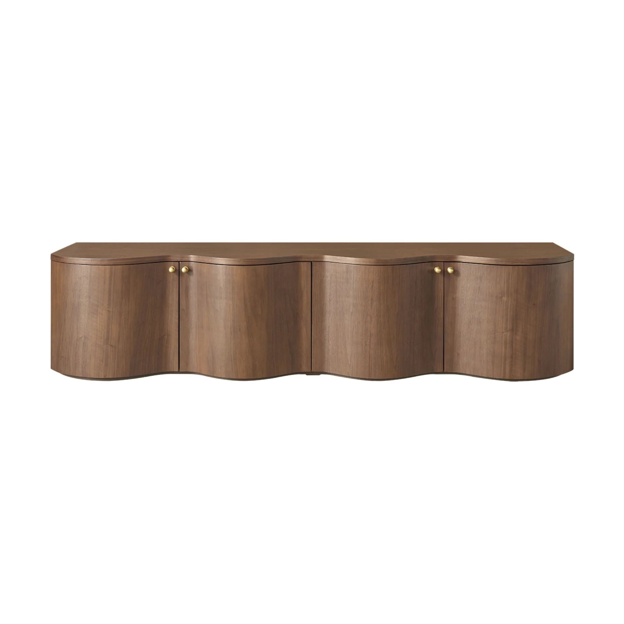 Wave 215cm 4 Door ETU Enterntainment TV Unit Walnut - Image 3
