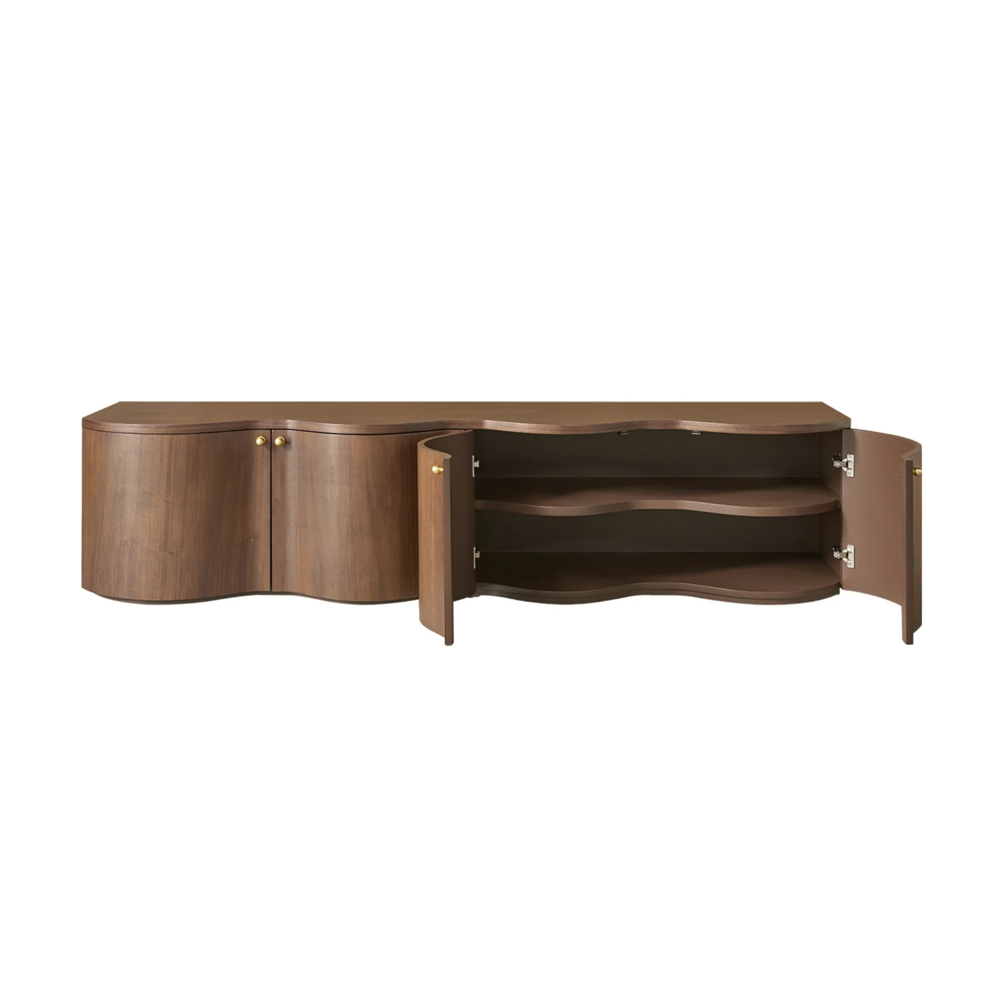 Wave 215cm 4 Door ETU Enterntainment TV Unit Walnut - Image 4