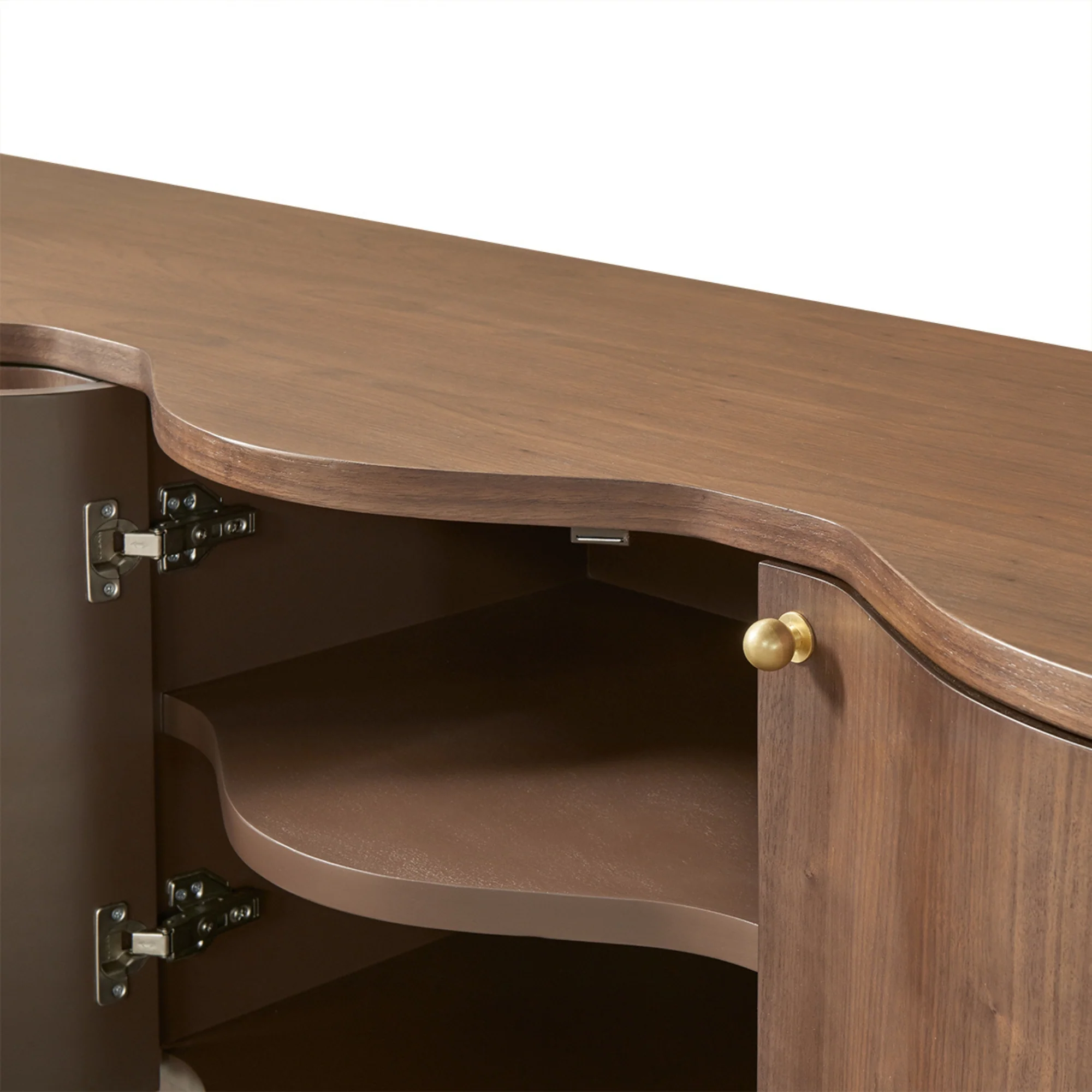 Wave 215cm 4 Door ETU Enterntainment TV Unit Walnut - Image 7
