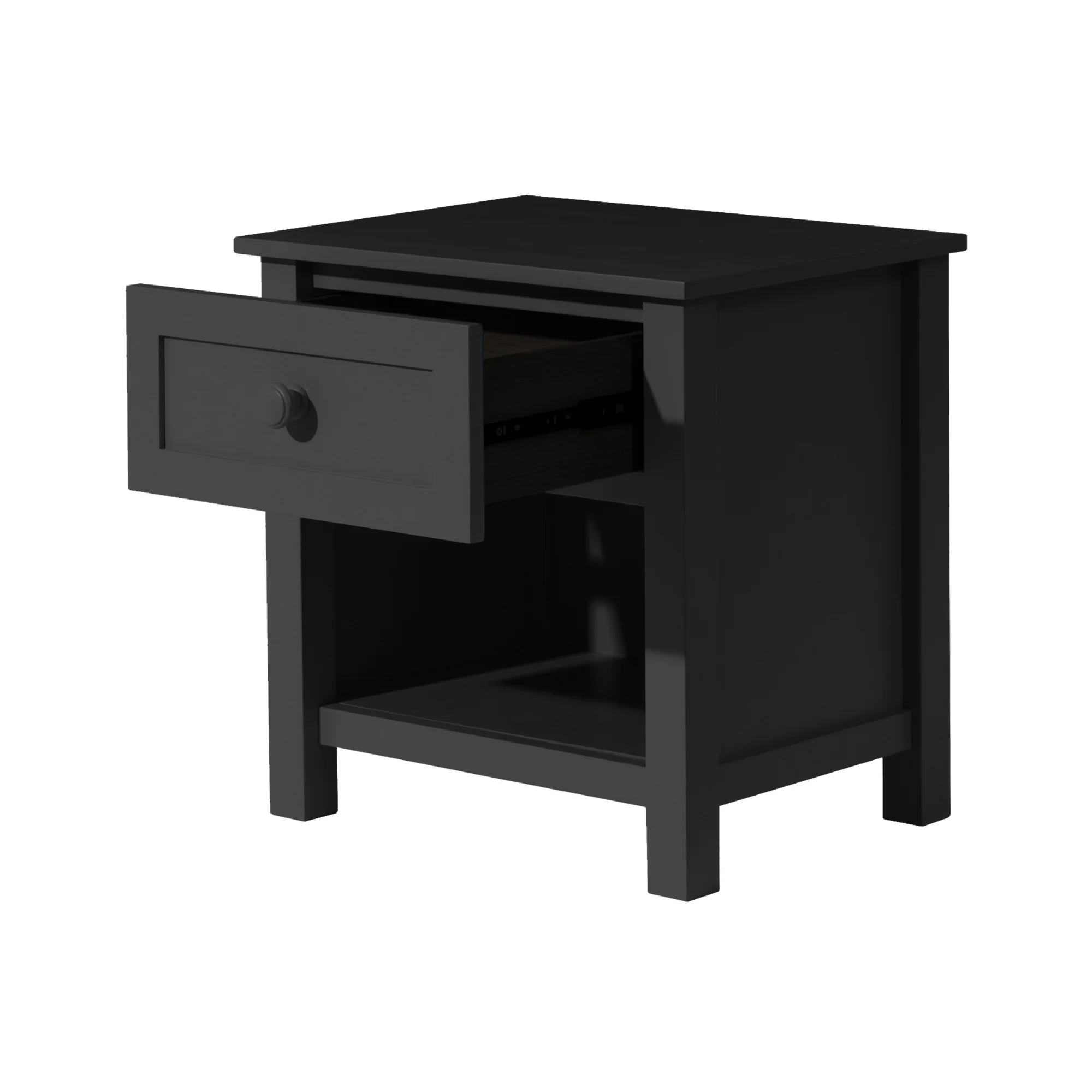 Jessica 4pc Single Bedroom Set Bed Frame Bedside Tallboy Black - Image 7