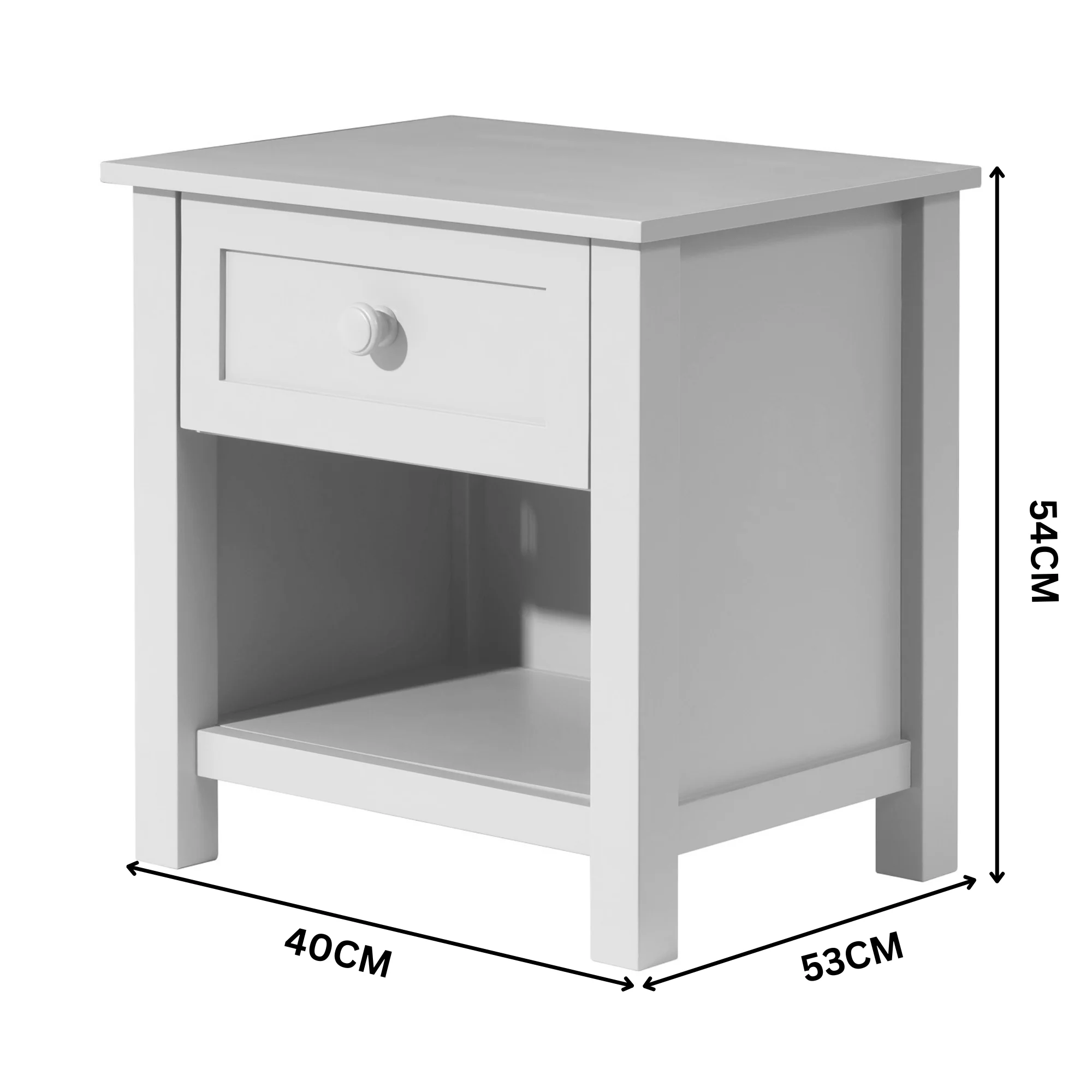 Jessica 4pc Single Bedroom Set Bed Frame Bedside Tallboy White - Image 8