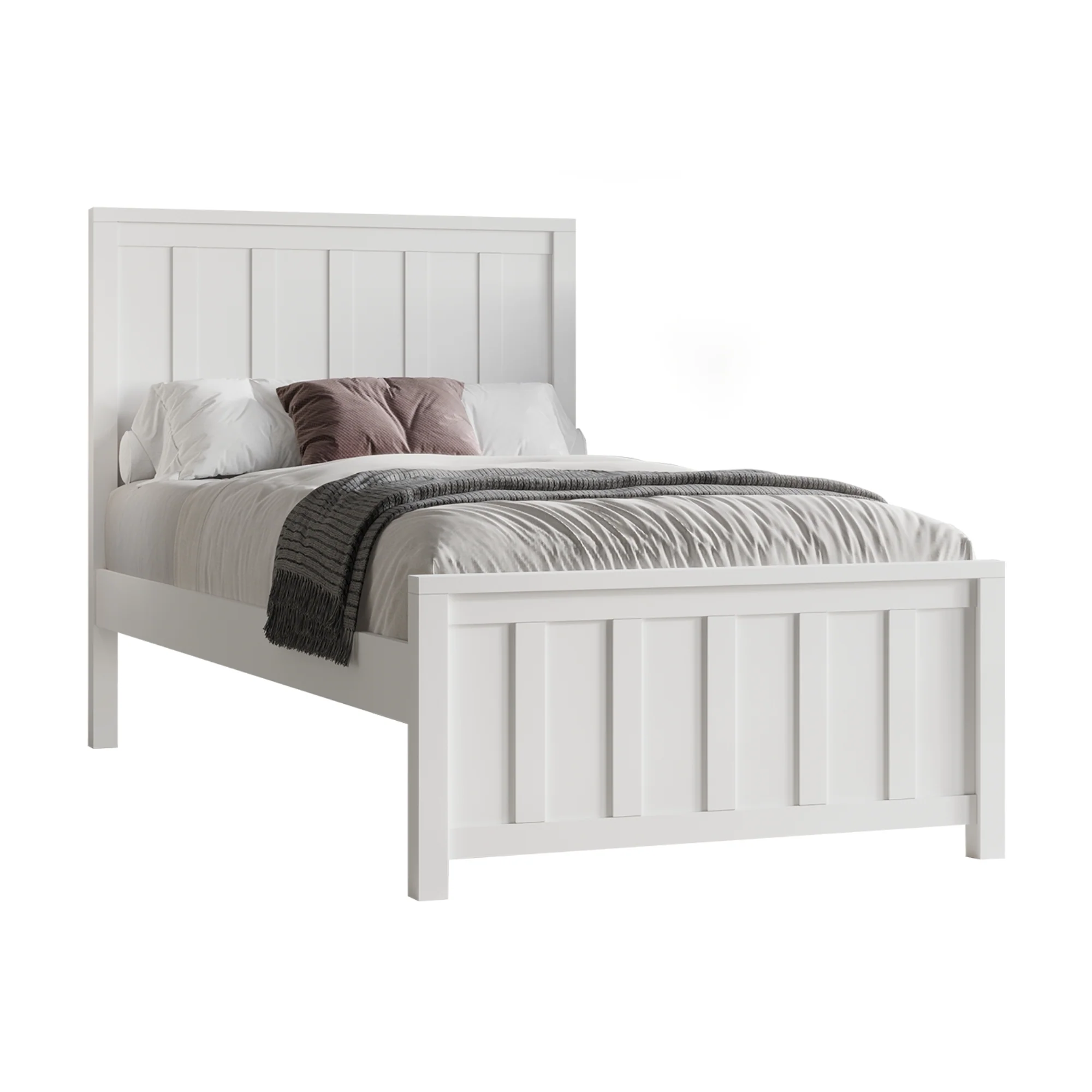 Jessica Single Size Bed Frame White - Image 2