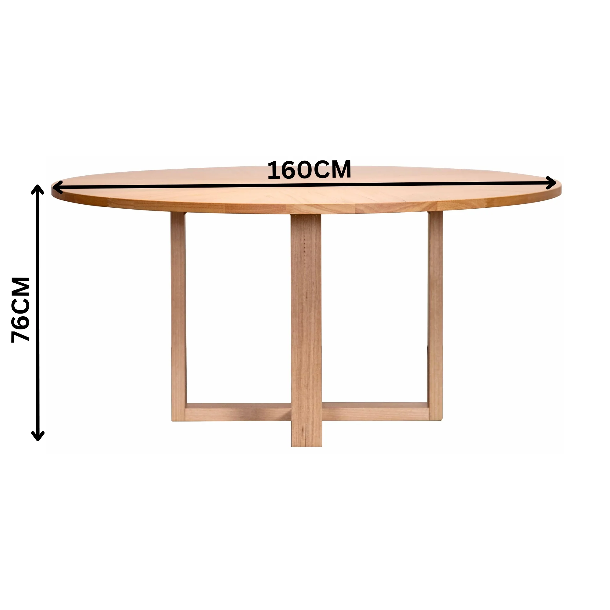 Jindy 160cm Round Dining Table Natural Oak - Image 2
