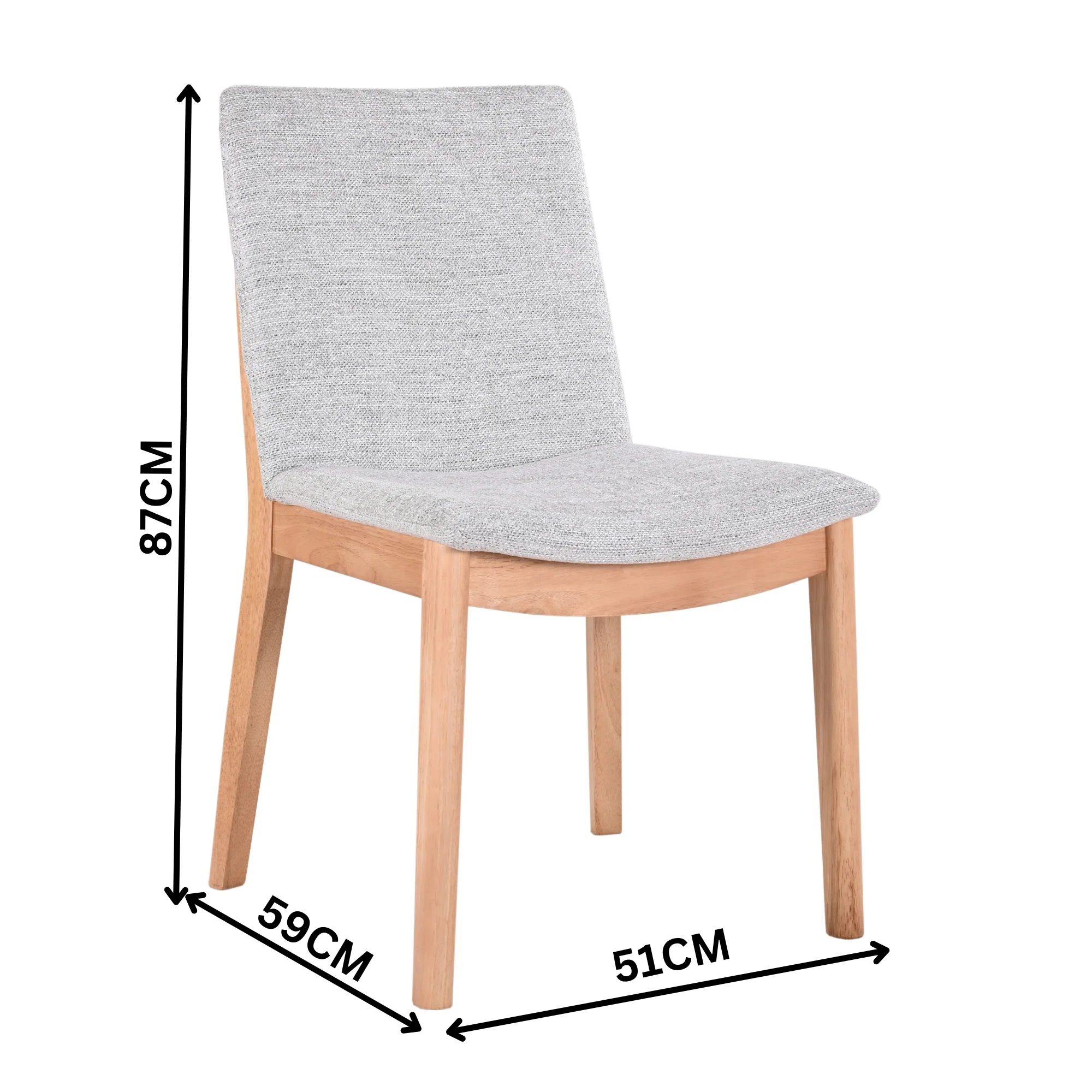 Jindy 2pc Set Dining Chair Fabric Seat Grey - Image 3