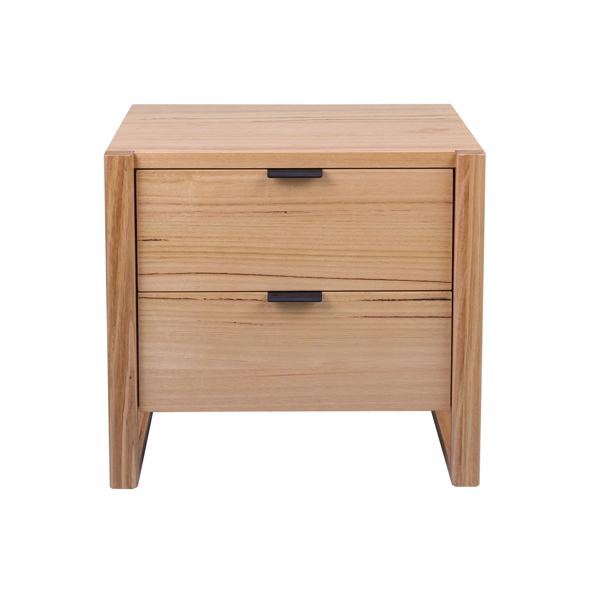 Jindy 4pc Set King Bed Frame Bedside Table Tallboy Natural Oak - Image 4