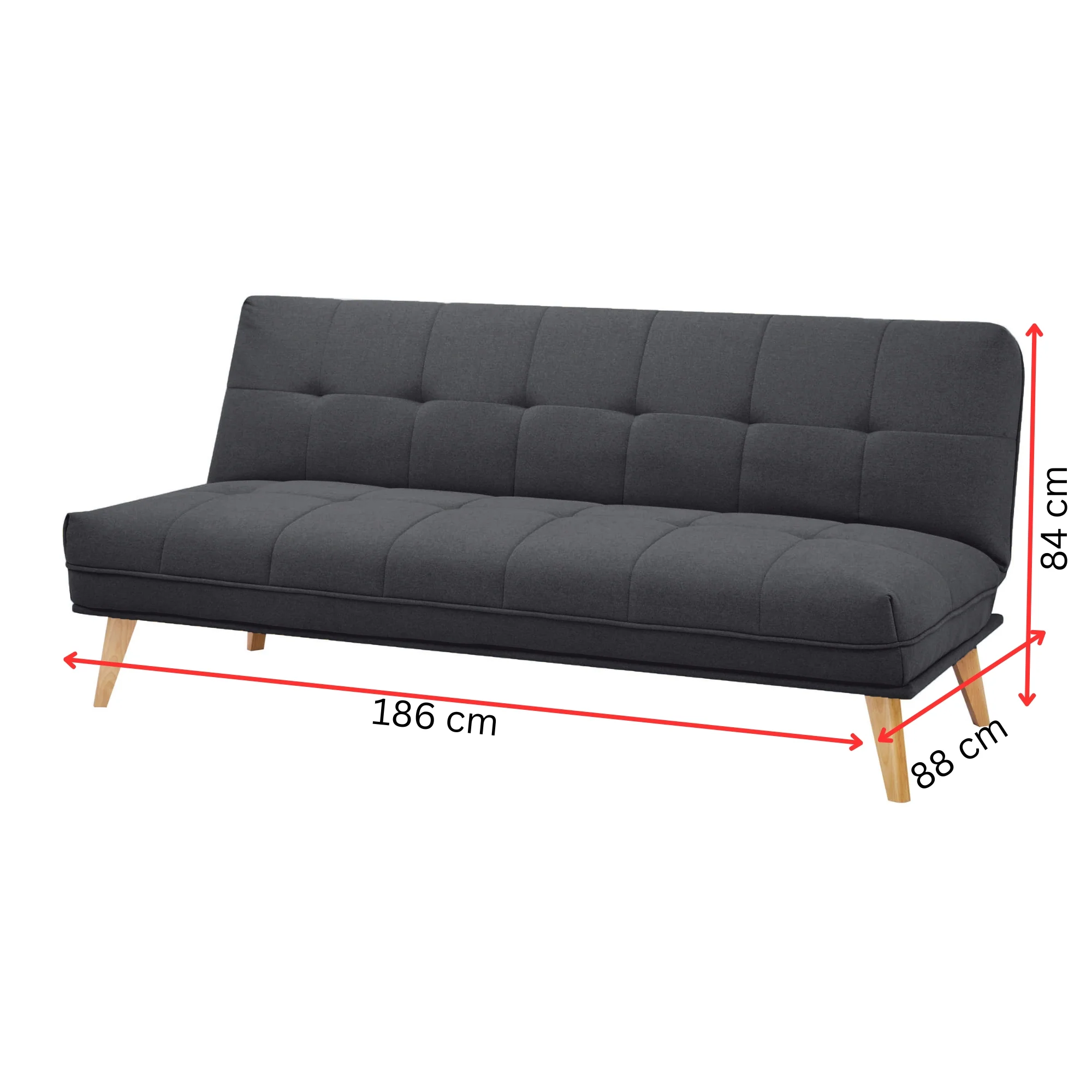 Jovie 3 Seater Fabric Sofa Bed - Image 21