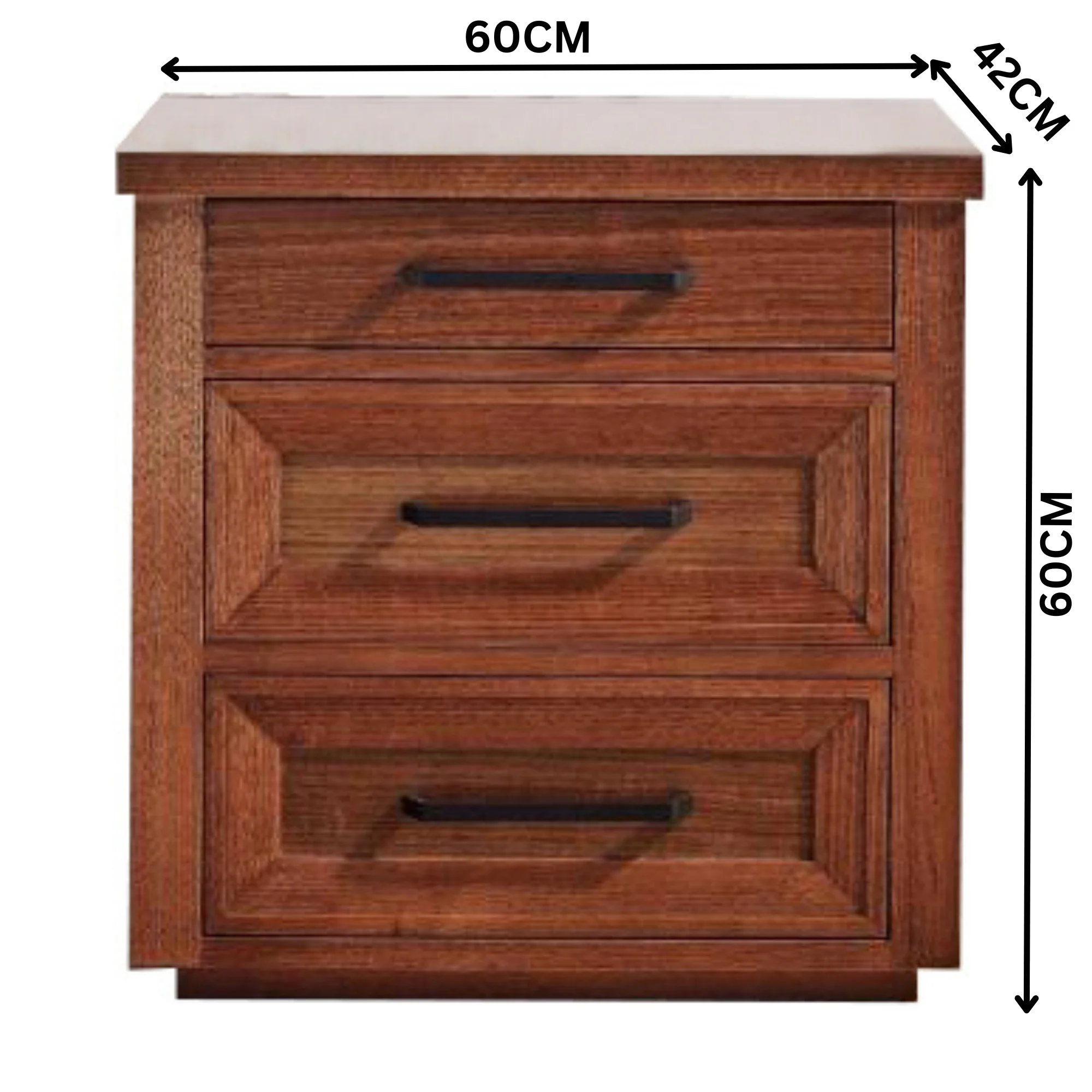 Joye 60cm Bedside Table Brown - Image 2
