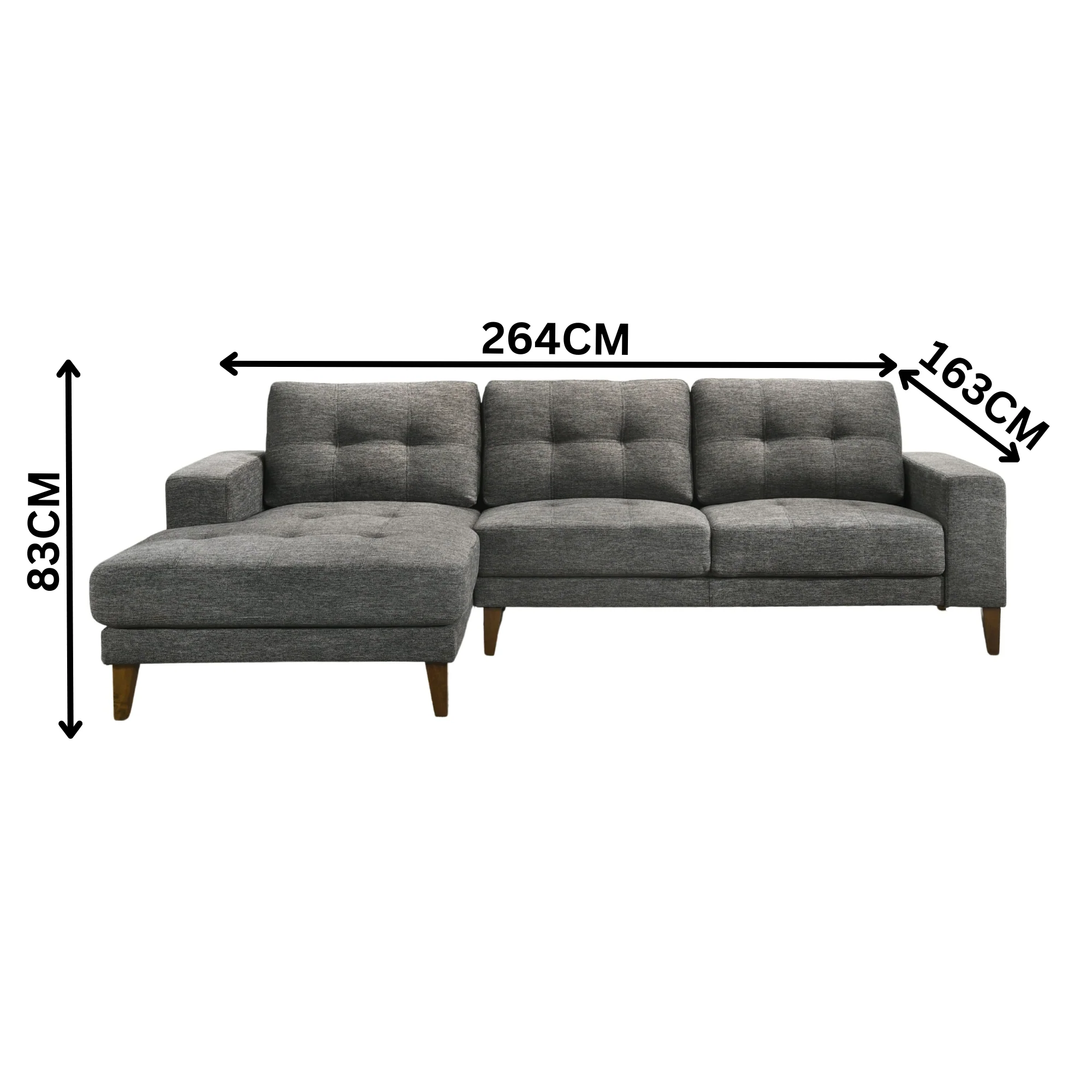 Juliet Fabric Chaise Sofa - Image 14