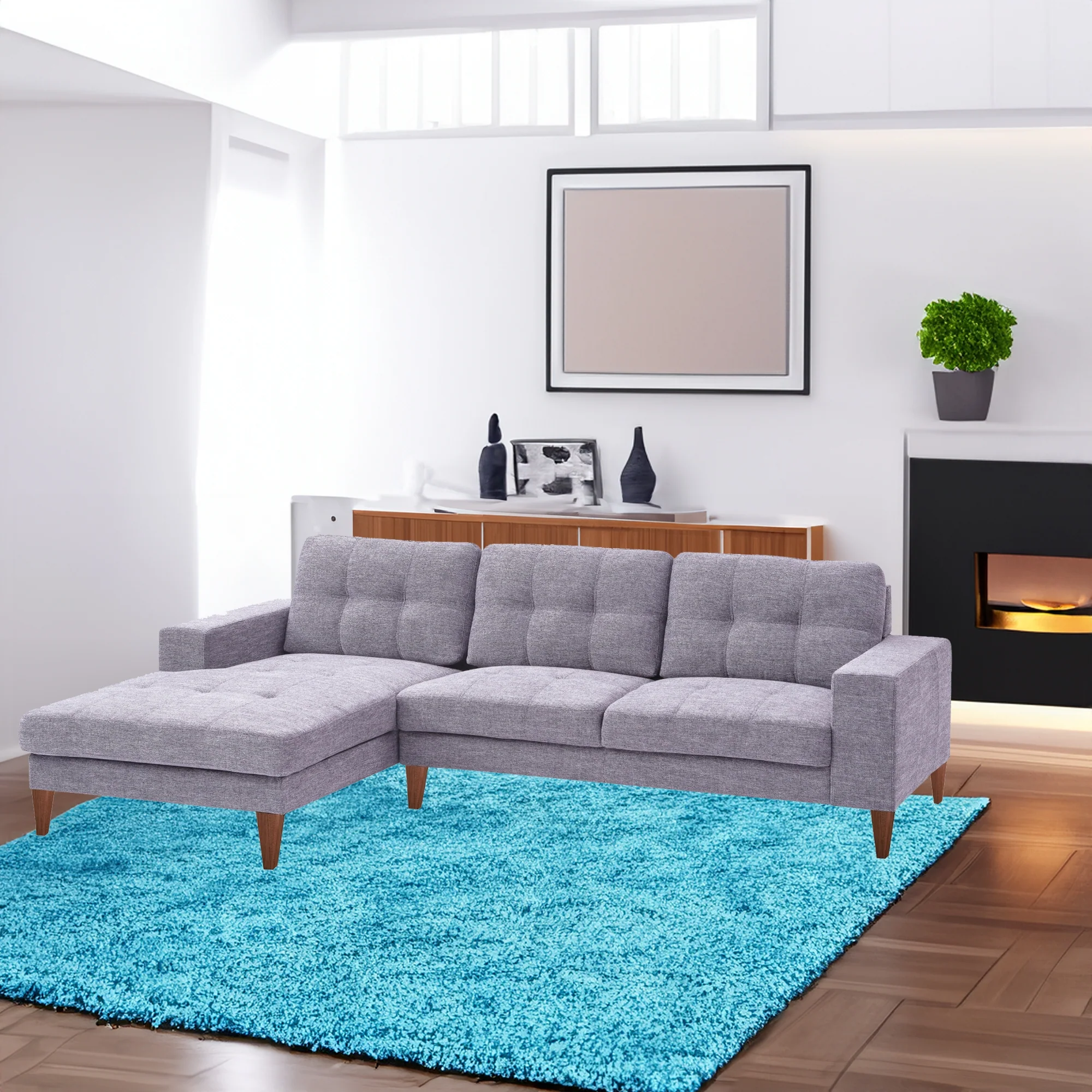 Juliet Fabric Chaise Sofa - Image 6
