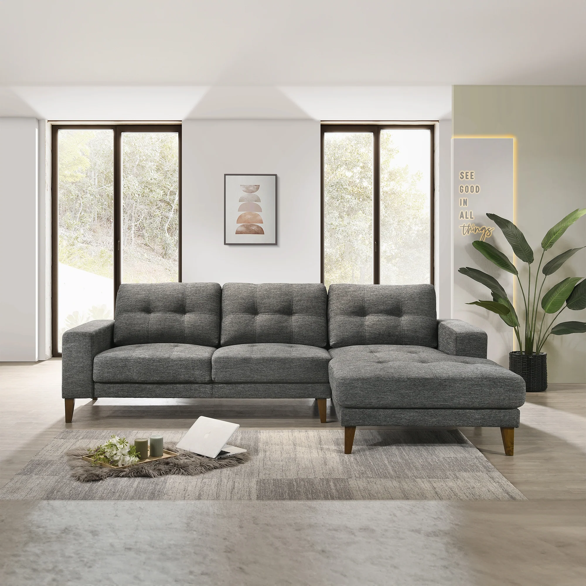 Juliet Fabric Chaise Sofa - Image 9