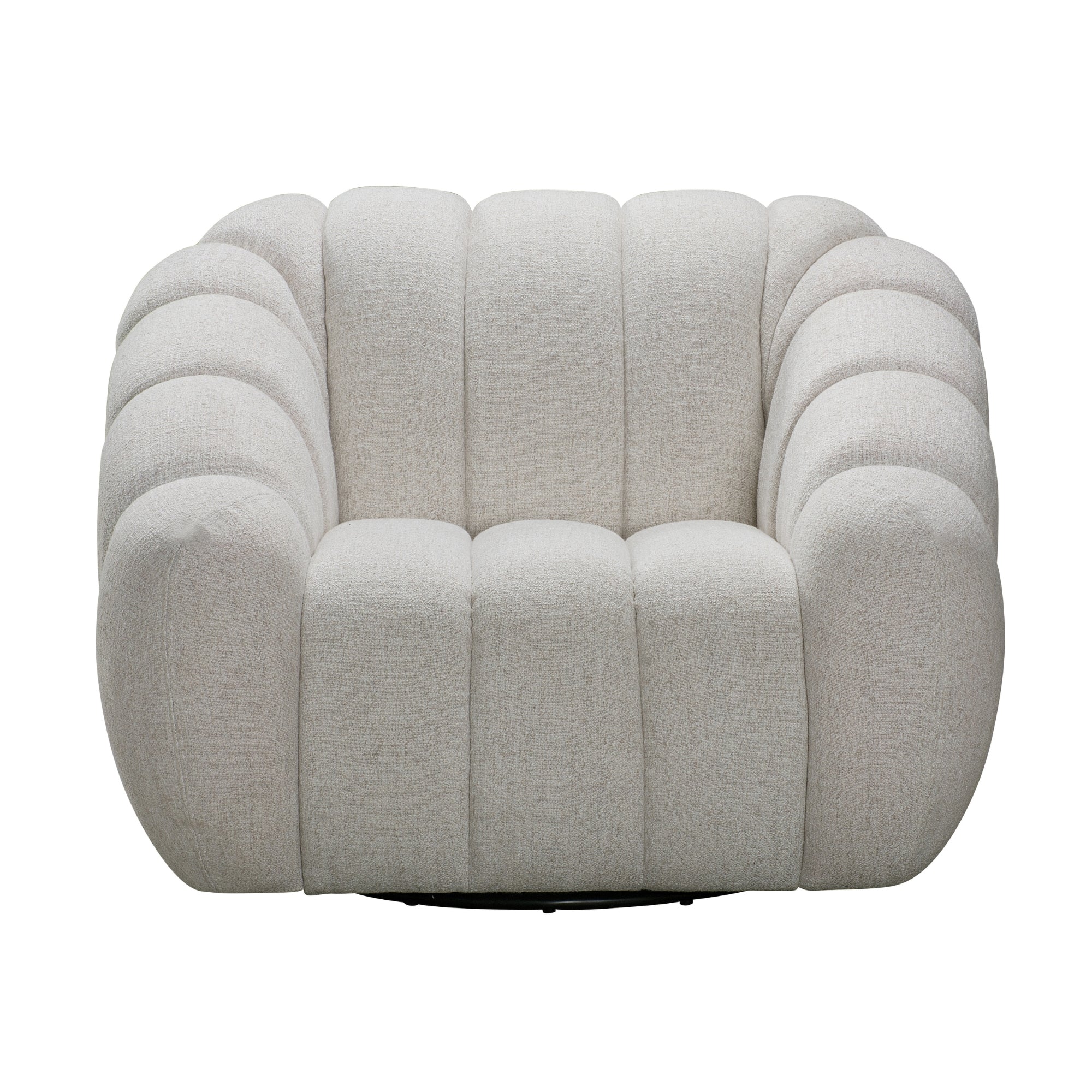Juno Swivel Armchair Fabric Chair Beige - Image 2