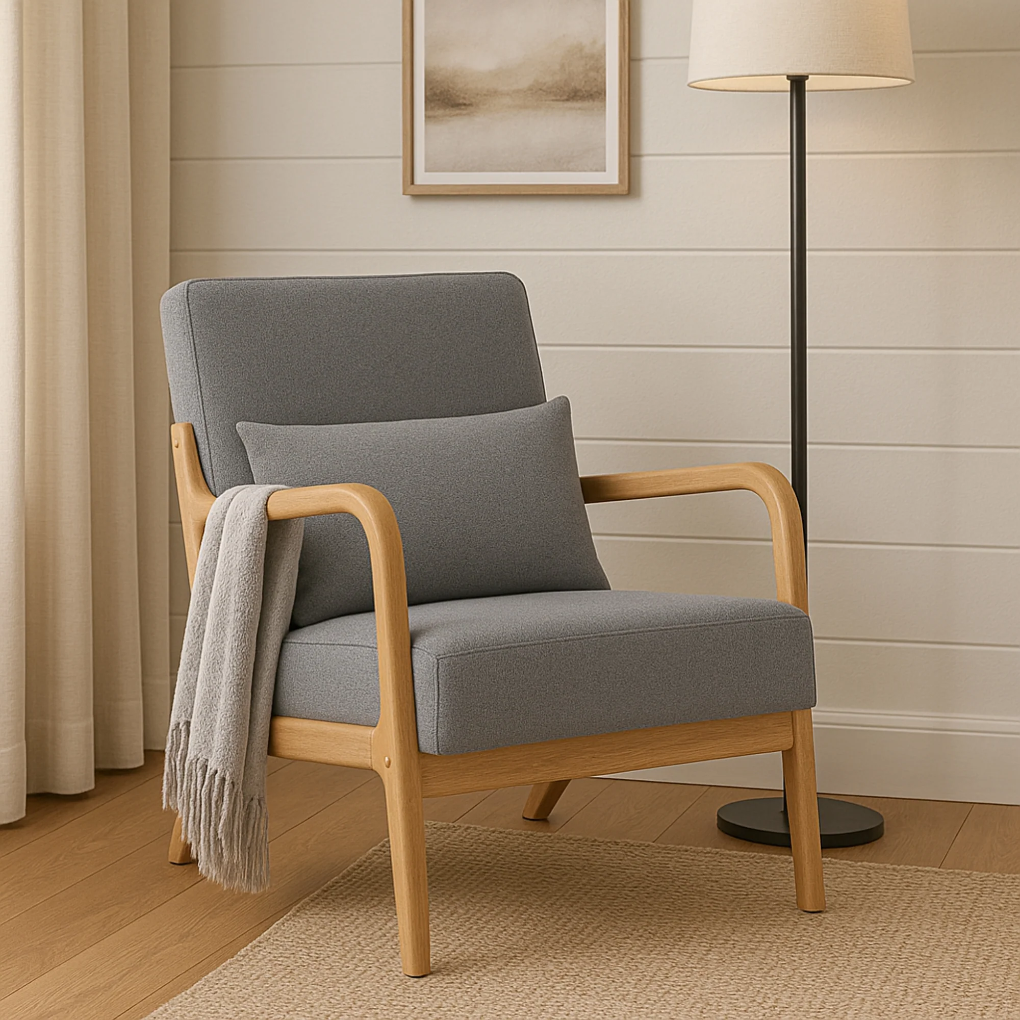 Kamden Pine Wood Armchair - Image 34