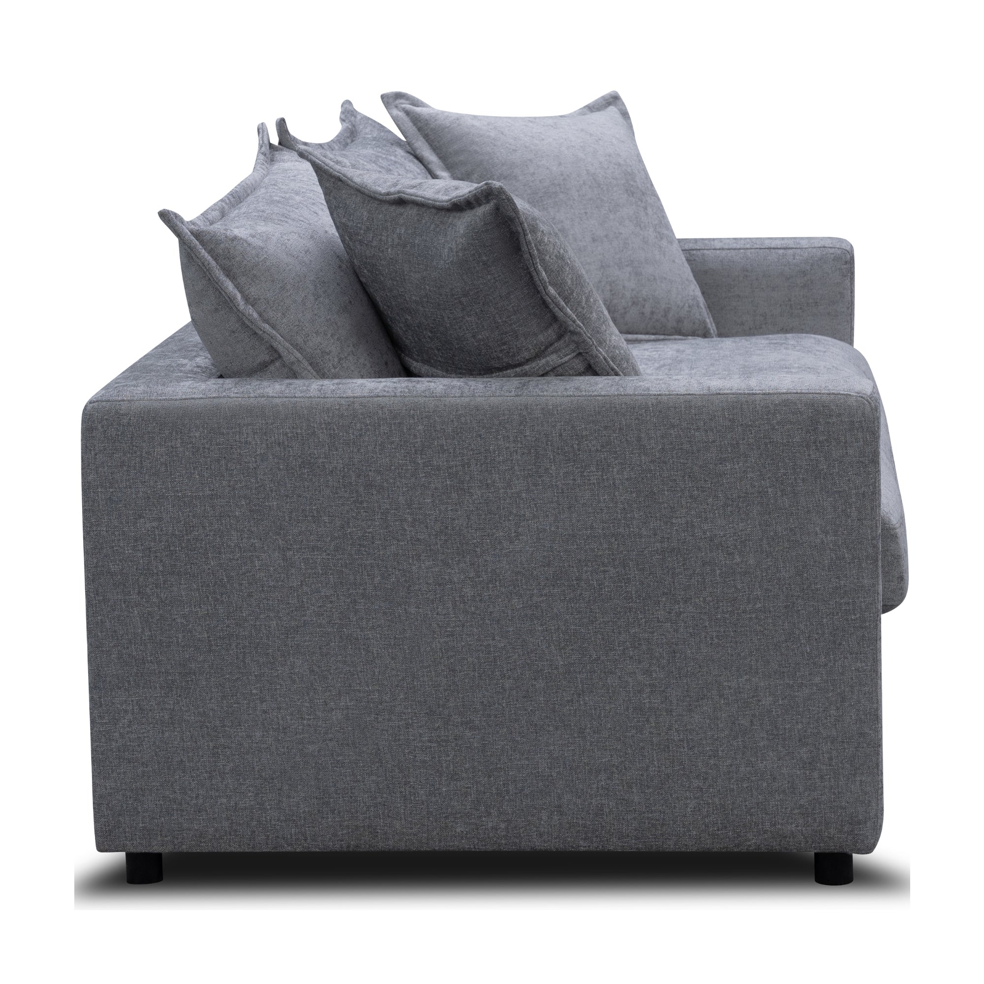 Kensington 2 Seater Fabric Sofa Pullout Bed Pewter Dark Grey - Image 4