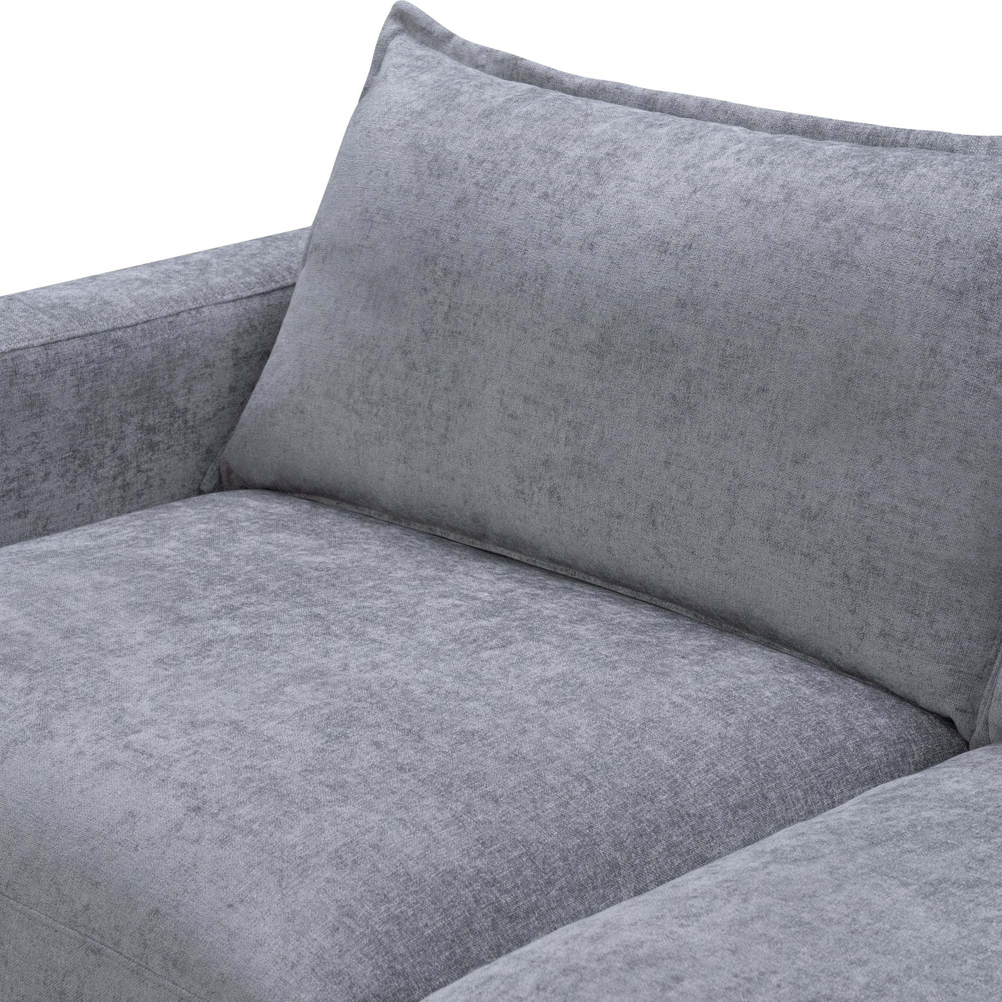 Kensington 2 Seater Fabric Sofa Pullout Bed Pewter Dark Grey - Image 5